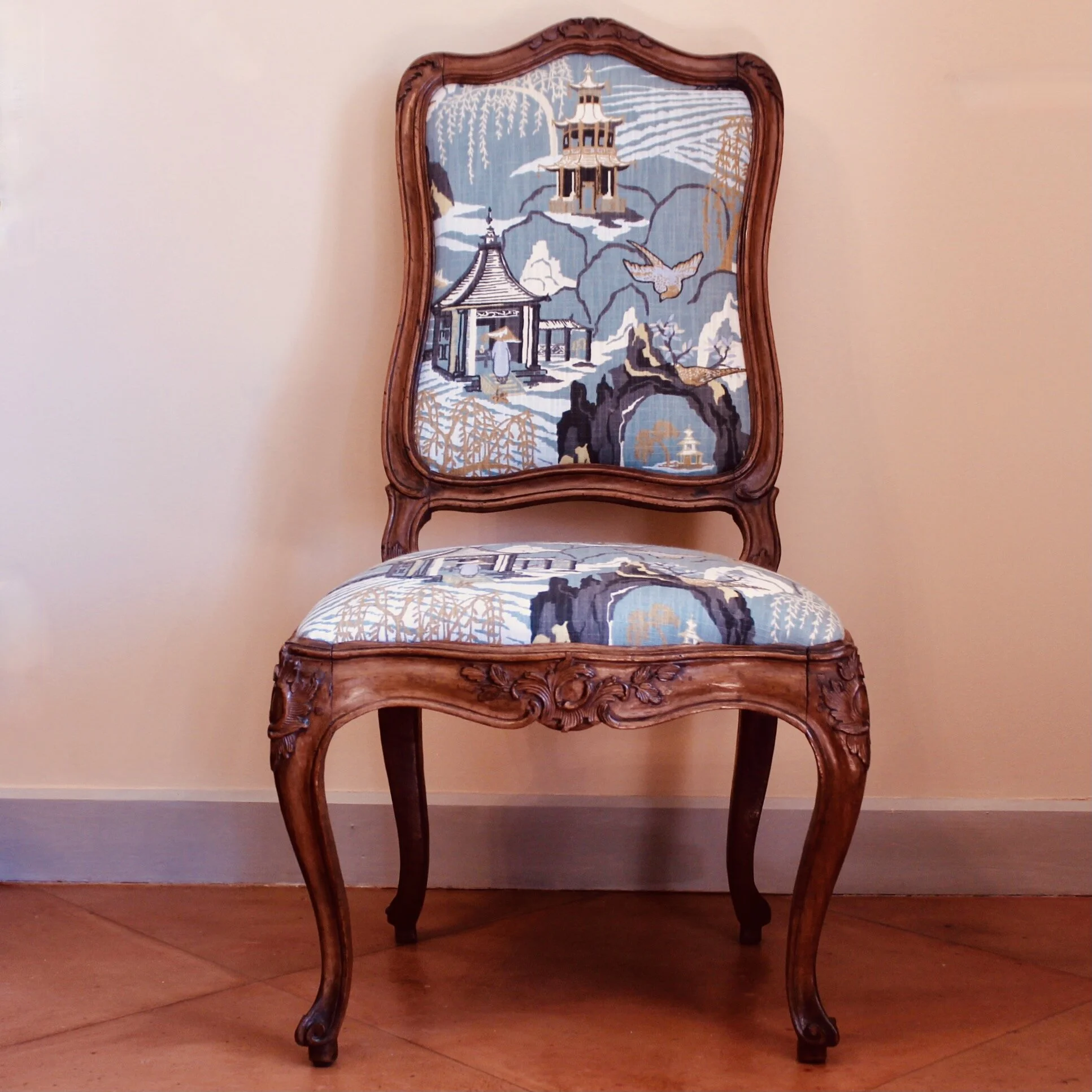 Pair of Finely Carved Italian Rococo Chairs, 18th Century