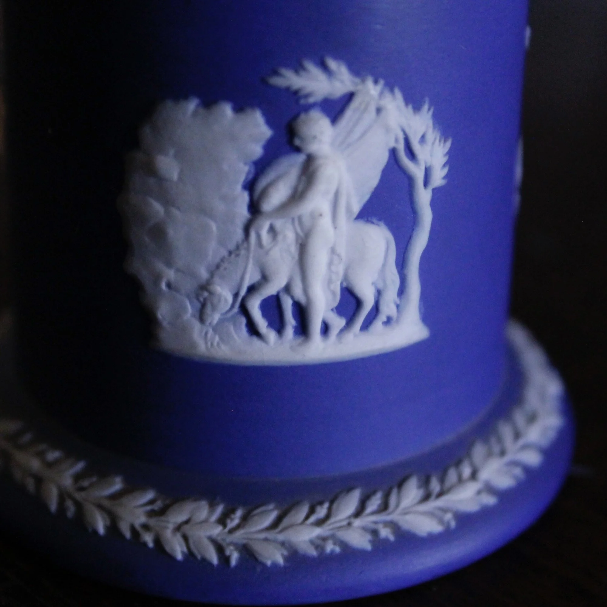 Small Wedgwood Spill Vase in Dark Blue