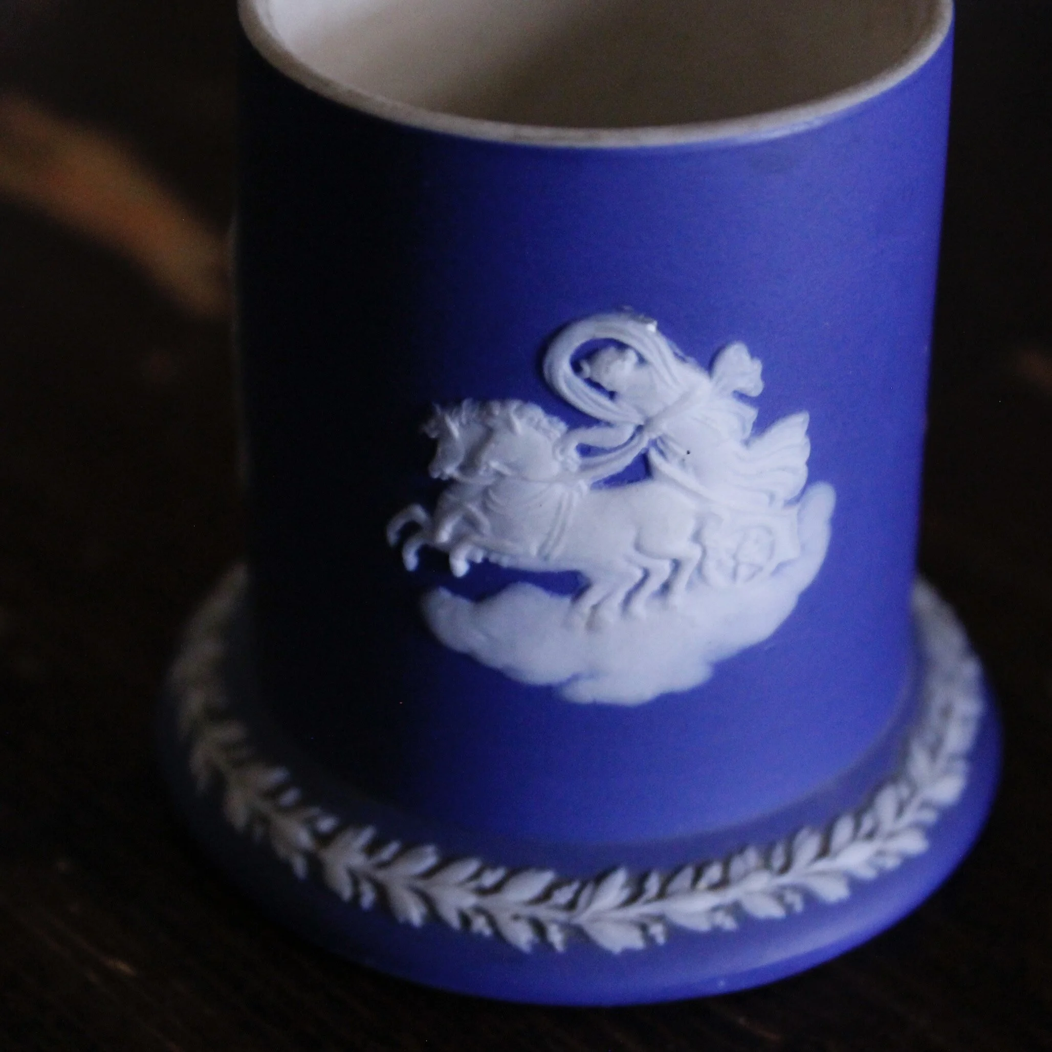 Small Wedgwood Spill Vase in Dark Blue