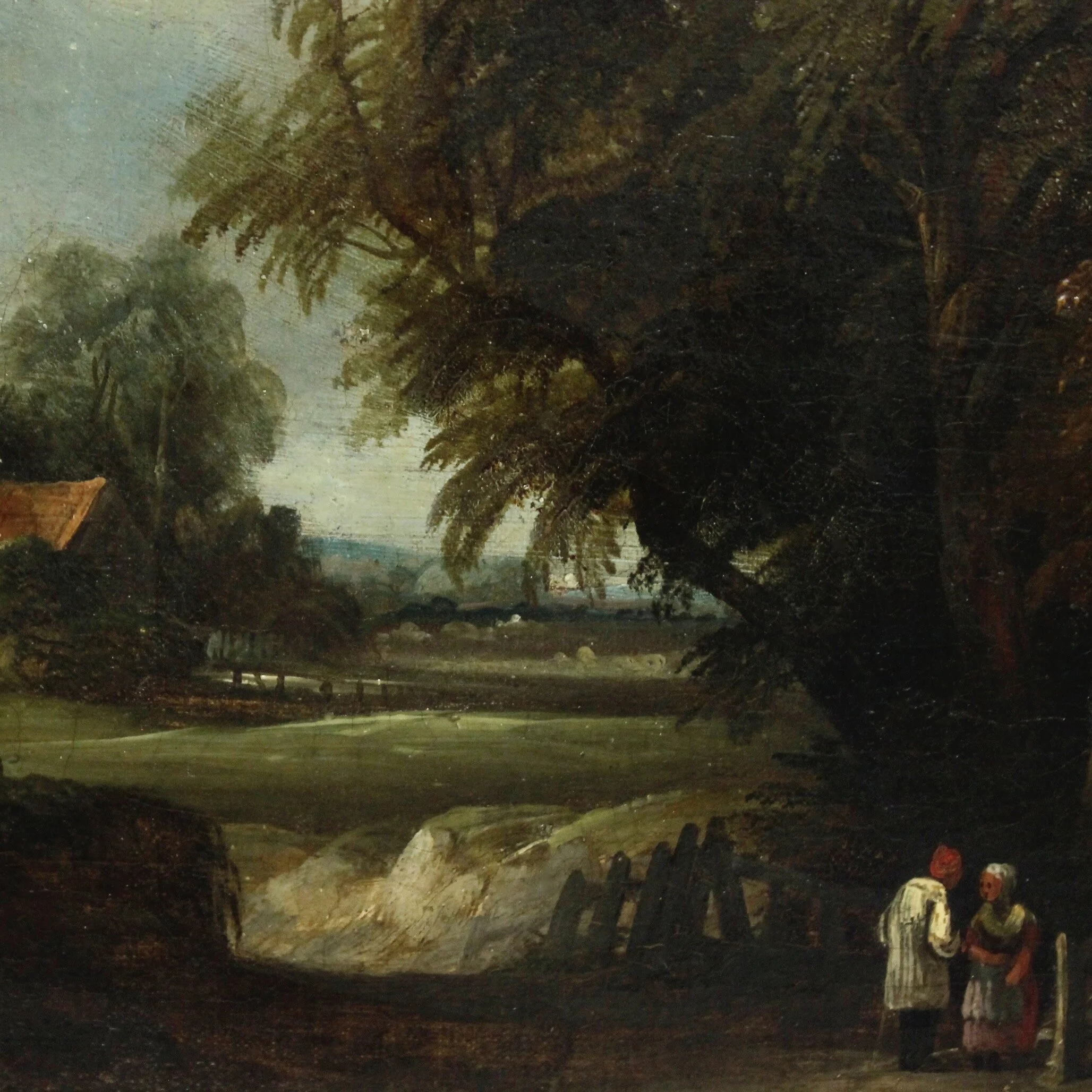 Pair of English Landscape Paintings, Oil on Canvas, 19th Century