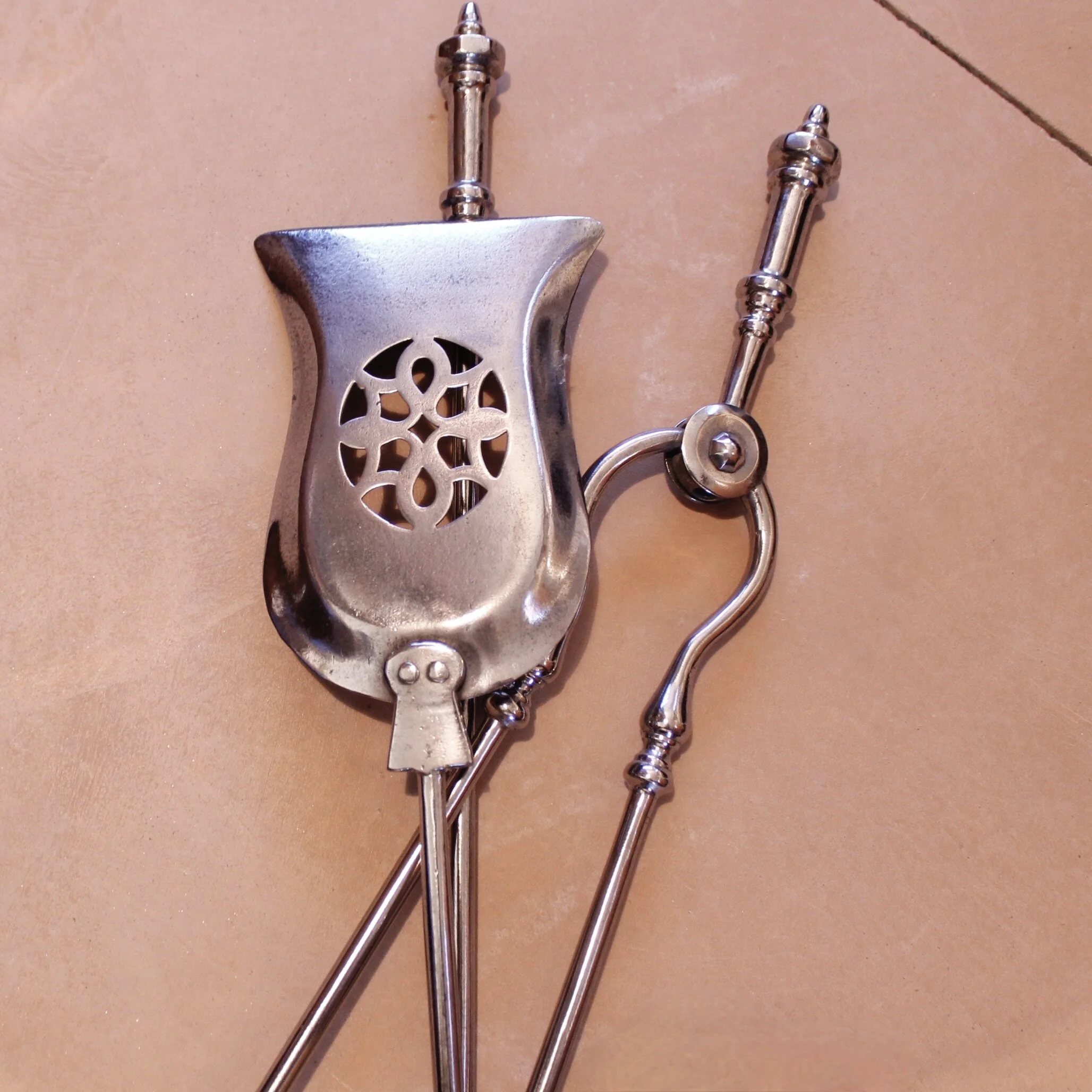 English Regency Period Polished Steel Firetools