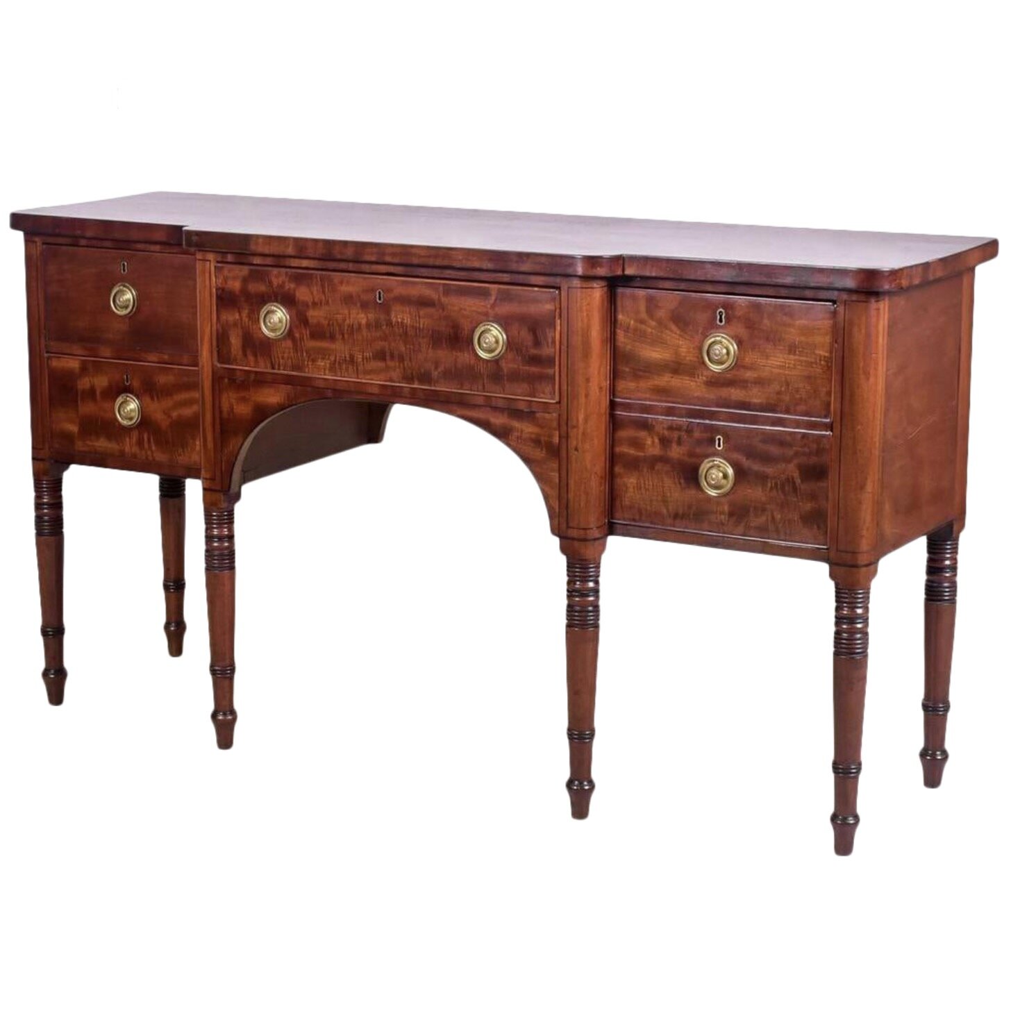 Late Regency English Fiddle Back Mahogany Sideboard