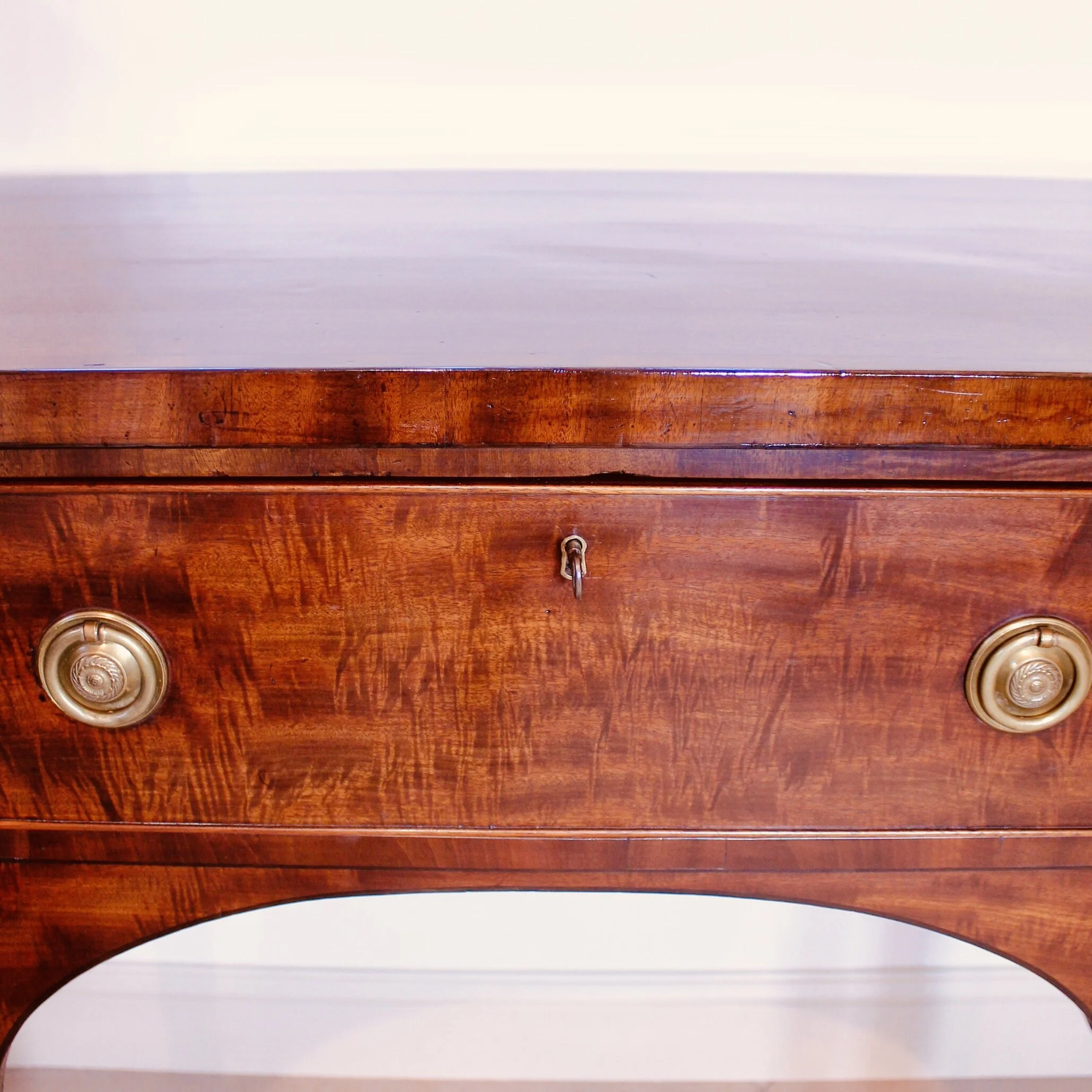 Late Regency English Fiddle Back Mahogany Sideboard
