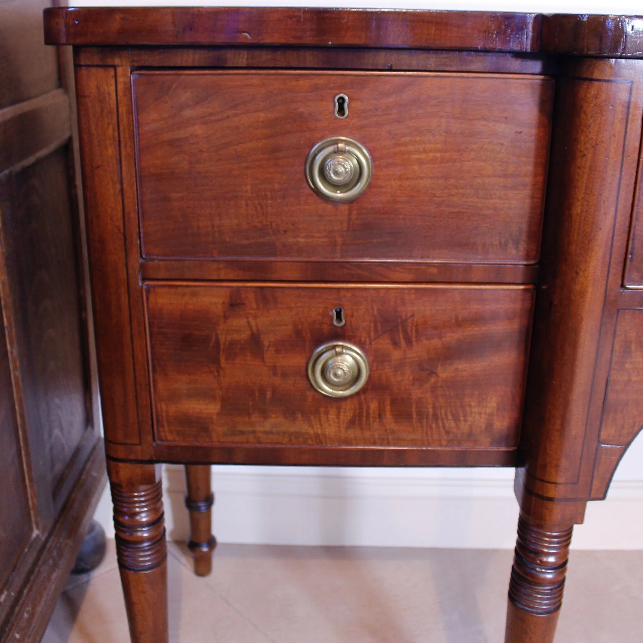 Late Regency English Fiddle Back Mahogany Sideboard