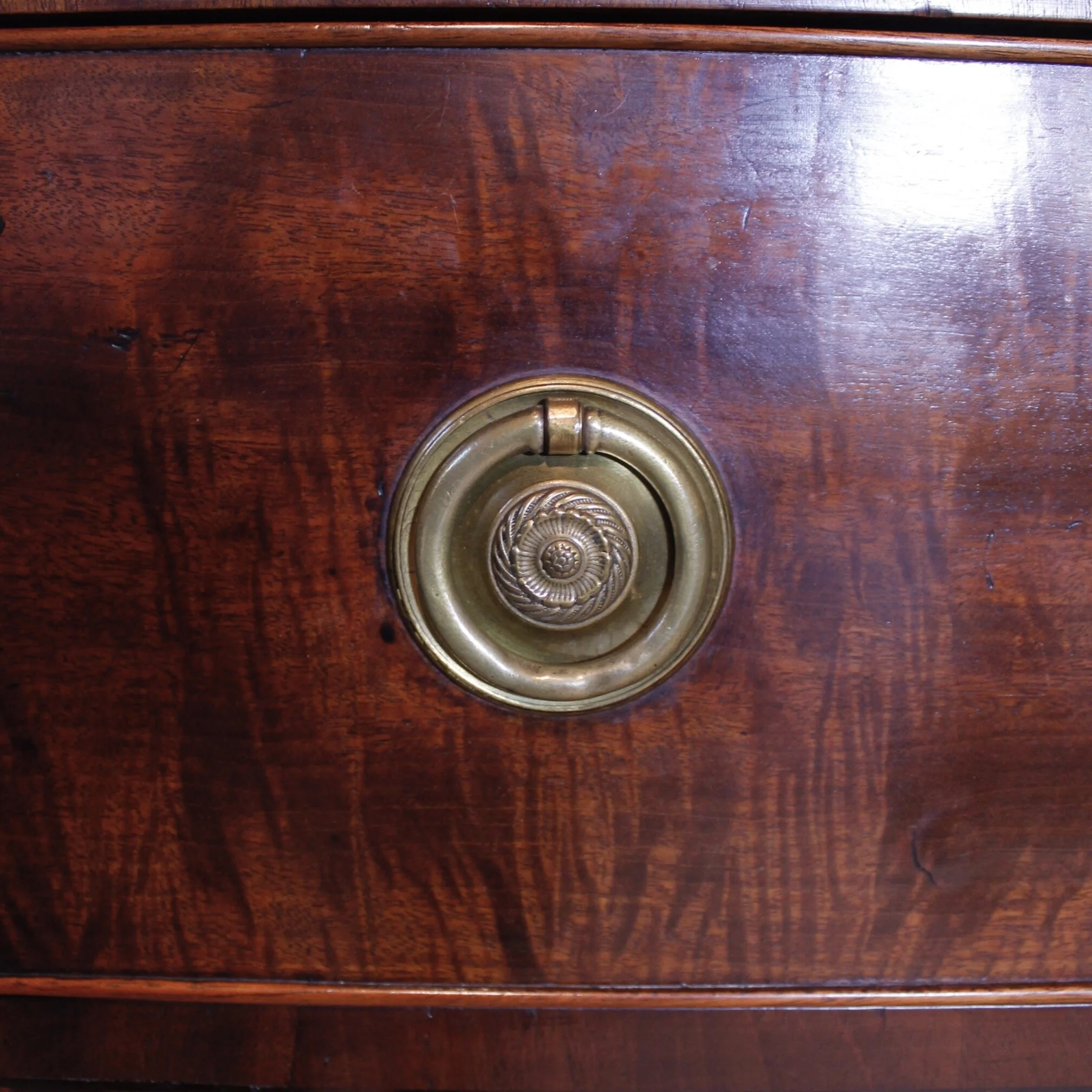 Late Regency English Fiddle Back Mahogany Sideboard