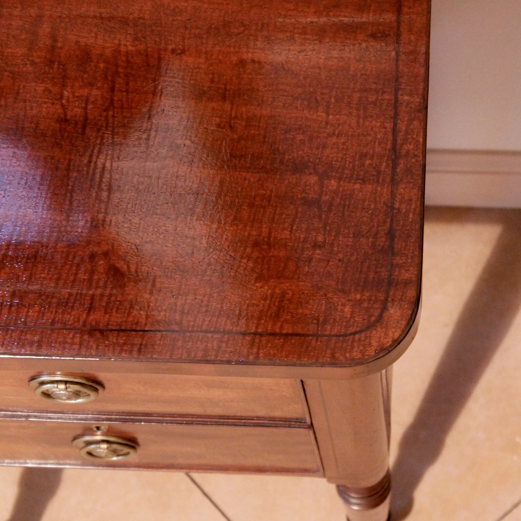 Late Regency English Fiddle Back Mahogany Sideboard