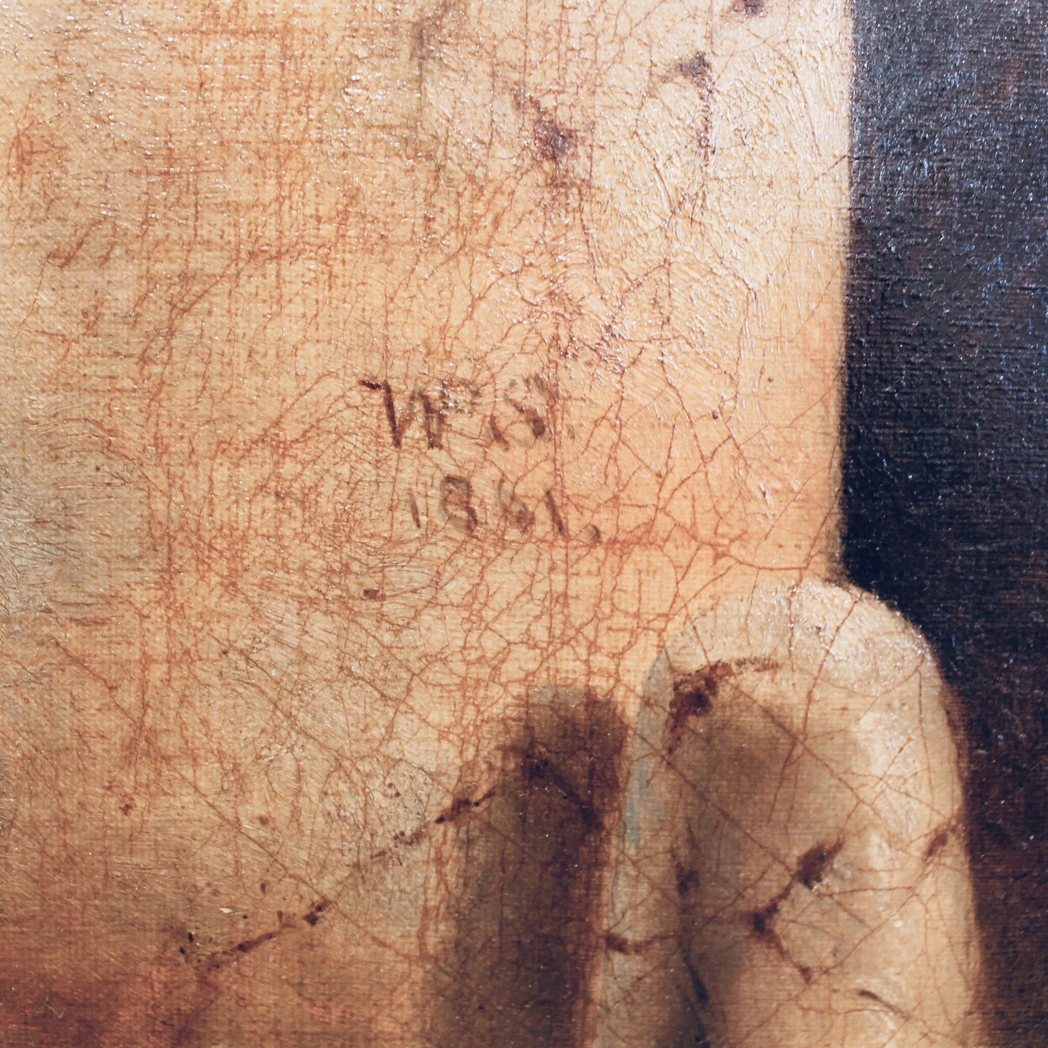 Into the Stables,” Oil on Canvas of Horses and a Stable Lad