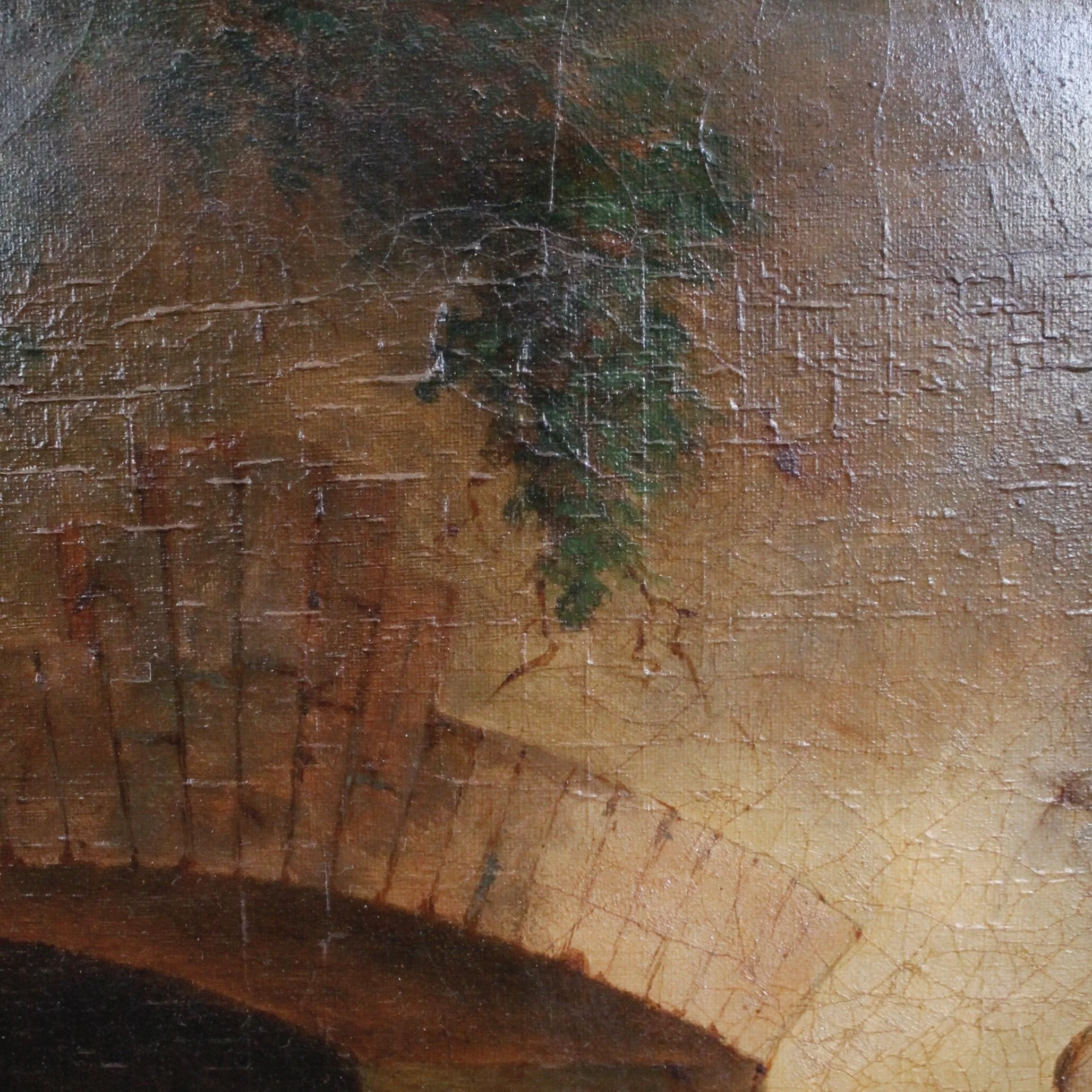 Into the Stables,” Oil on Canvas of Horses and a Stable Lad