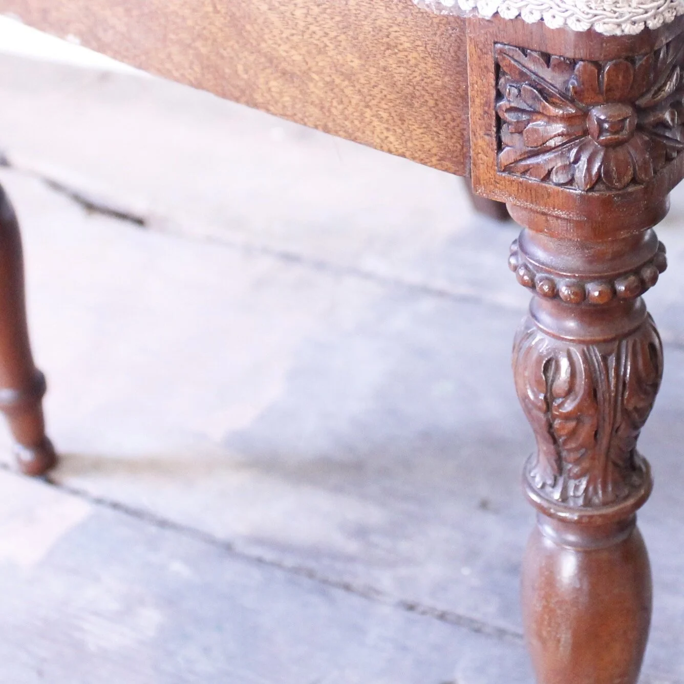 Pair of Petite French Walnut Slipper Chairs