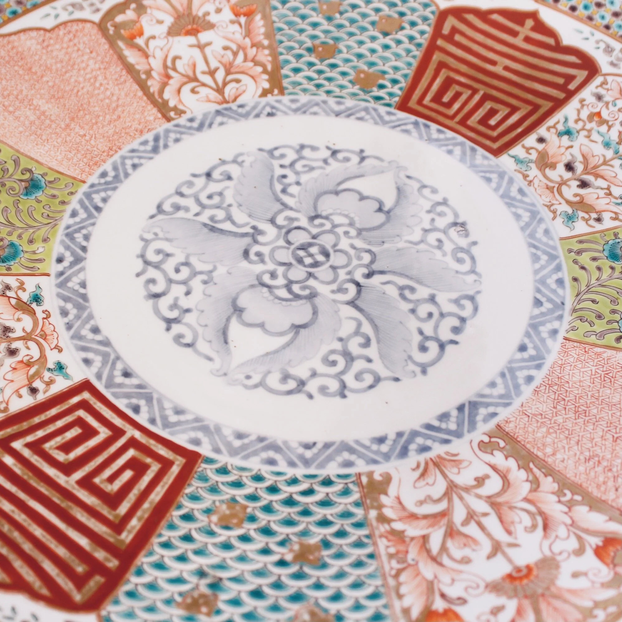 Large Antique Japanese Porcelain Meiji Period Charger