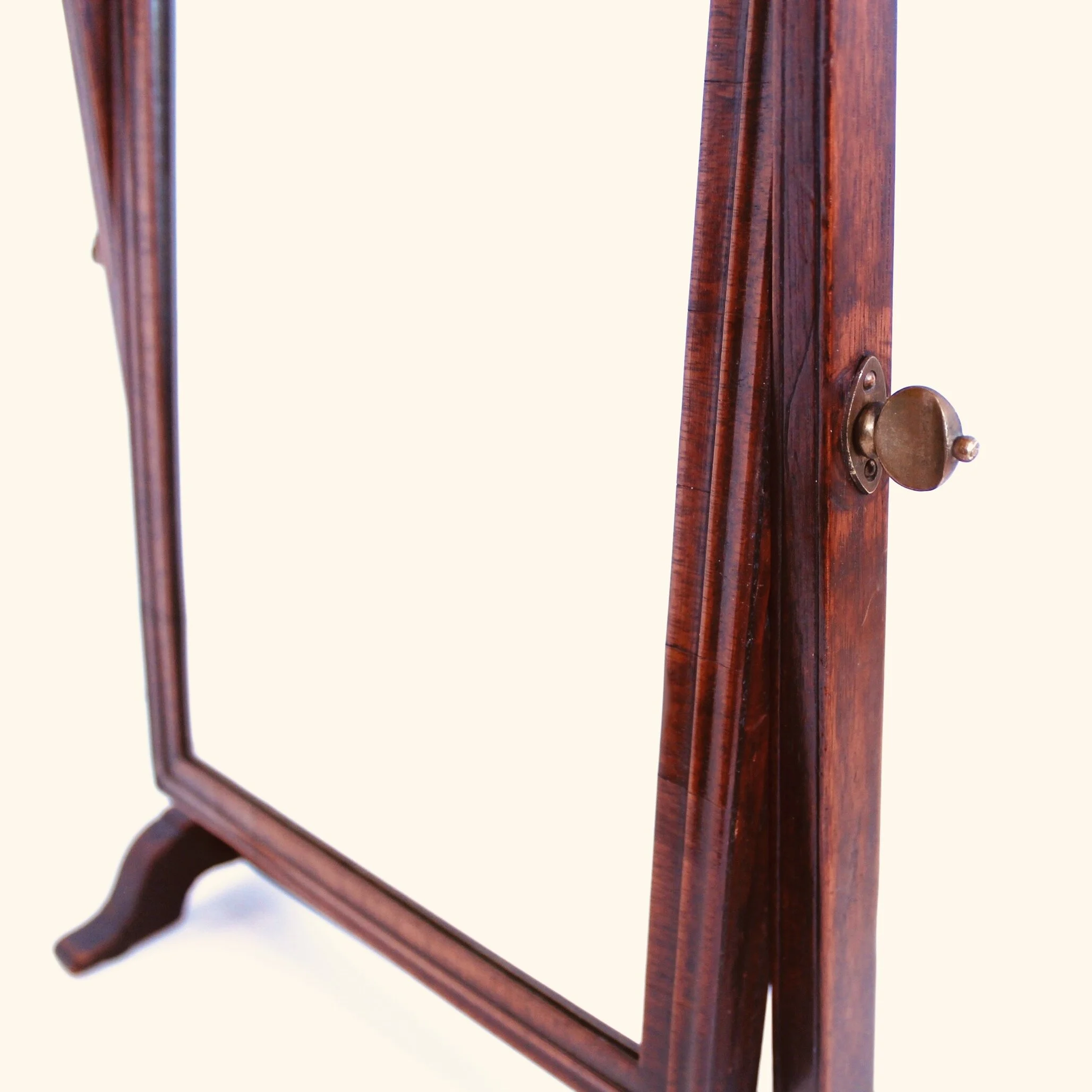 English Walnut Dressing Or Shaving Mirror, Early 19th Century
