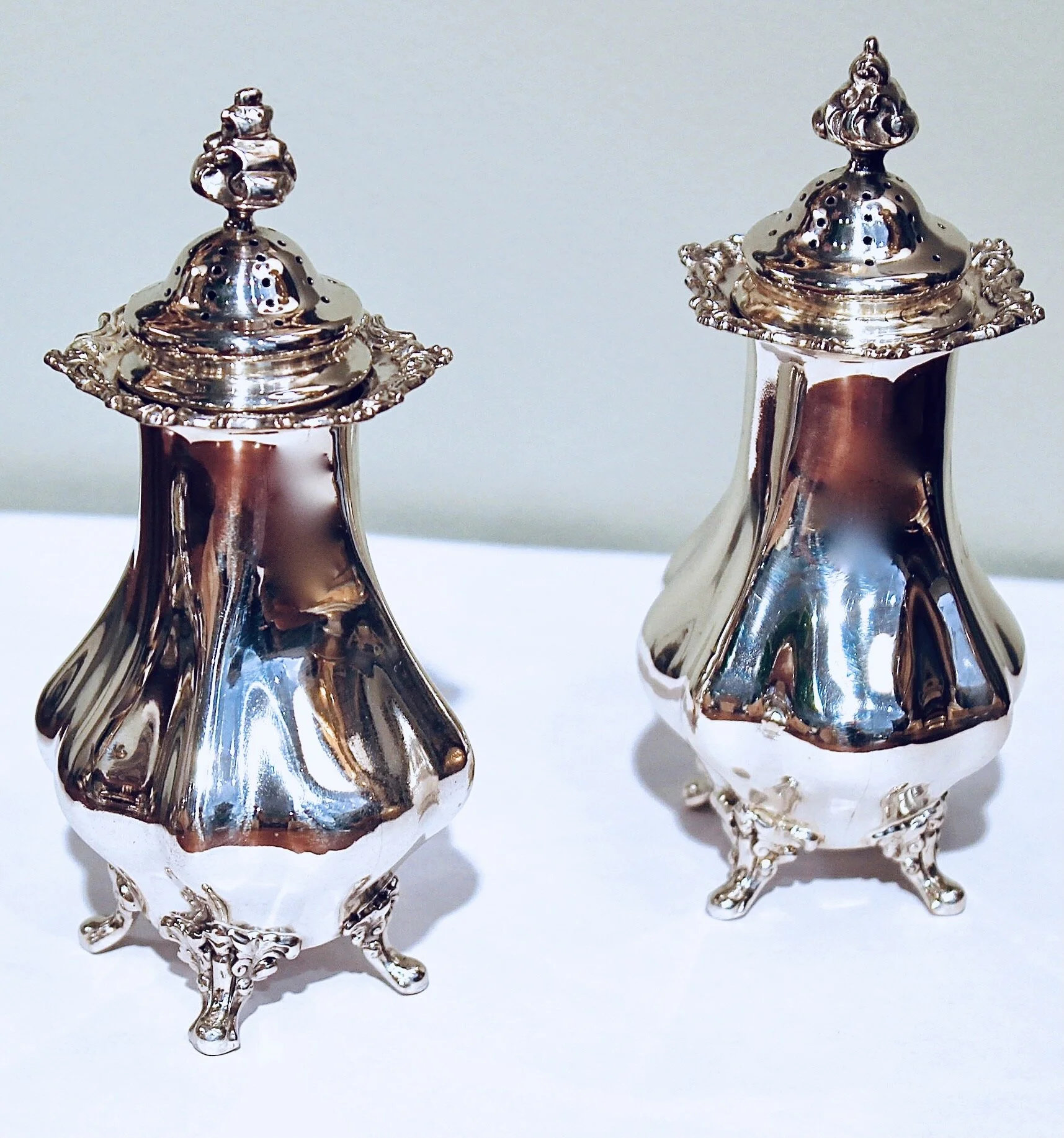  Large American Sterling Salt and Pepper Shakers by Black, Starr and Frost