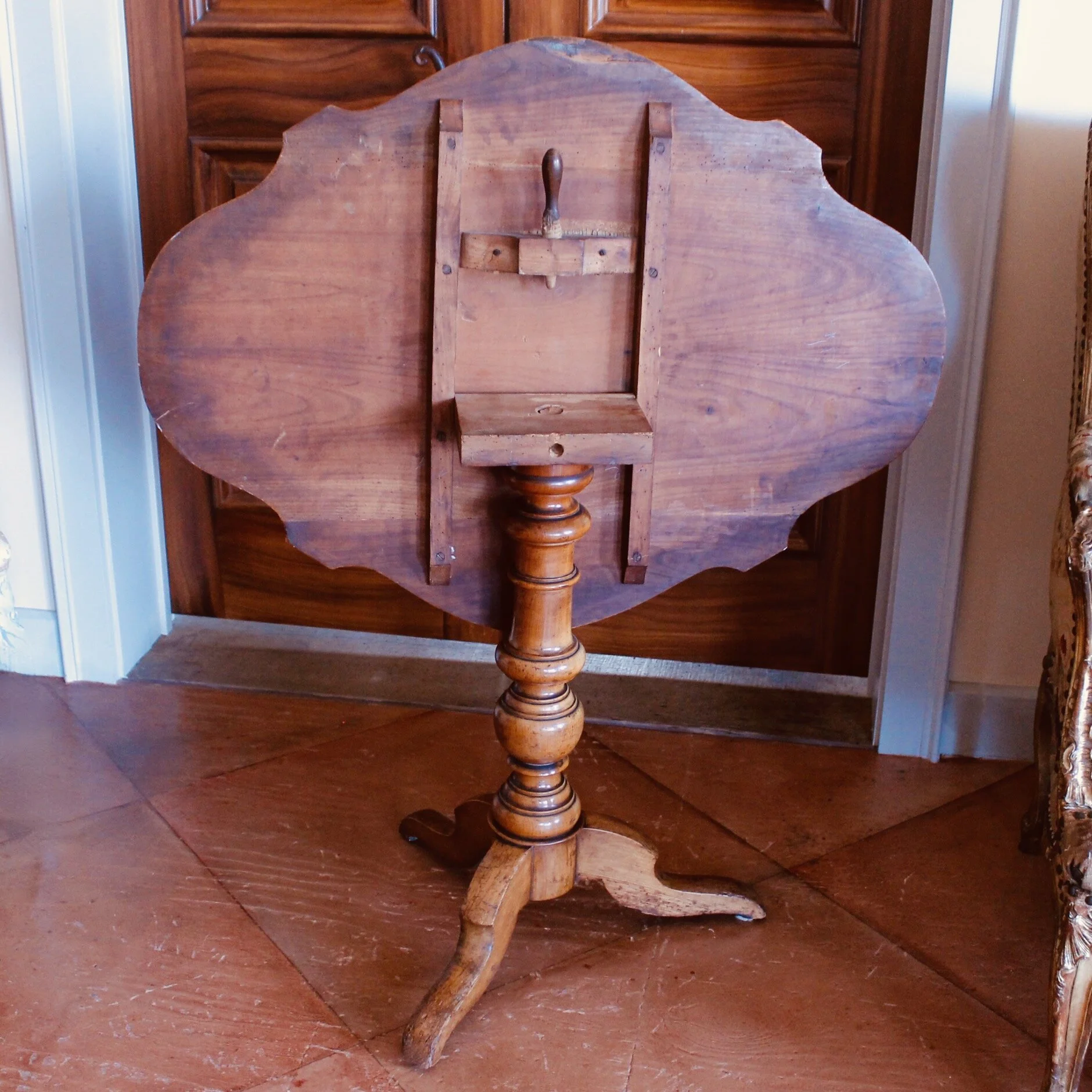 Swedish Fruitwood Serpentine Tilt Top Table, 19th Century