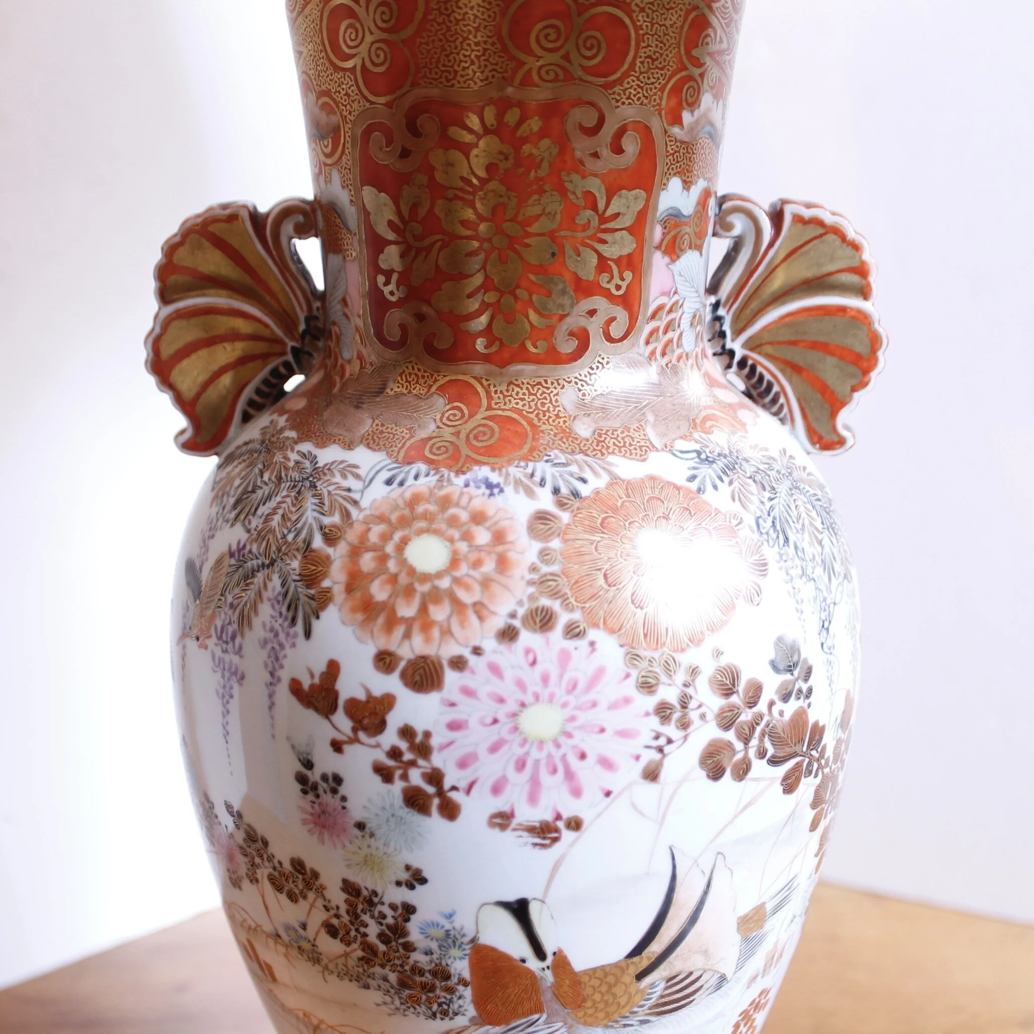 Japanese Satsuma Ware Porcelain Vase Lamp