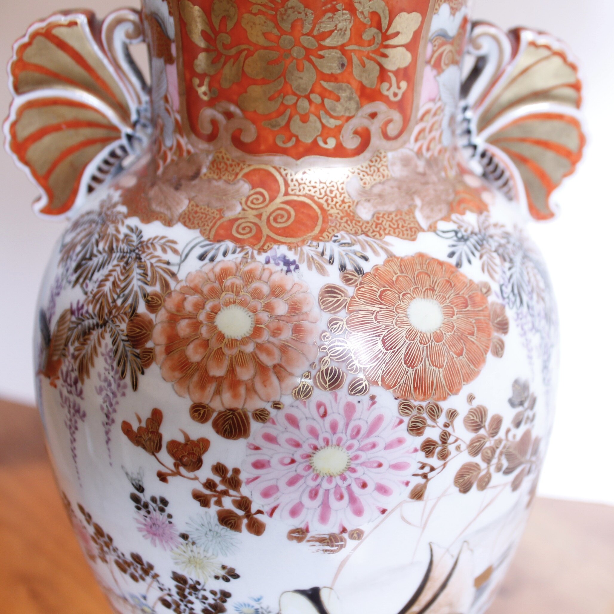 Japanese Satsuma Ware Porcelain Vase Lamp