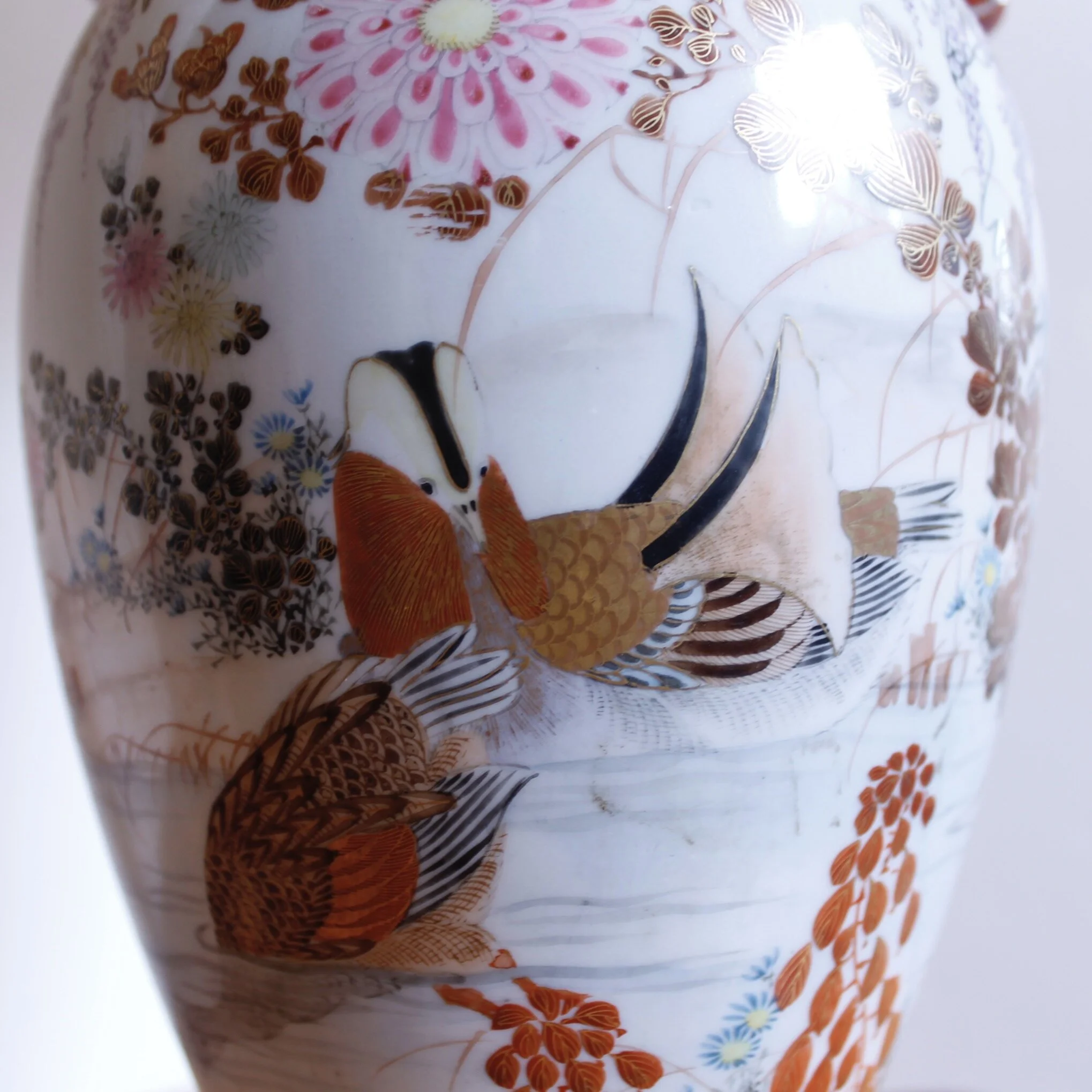Japanese Satsuma Ware Porcelain Vase Lamp