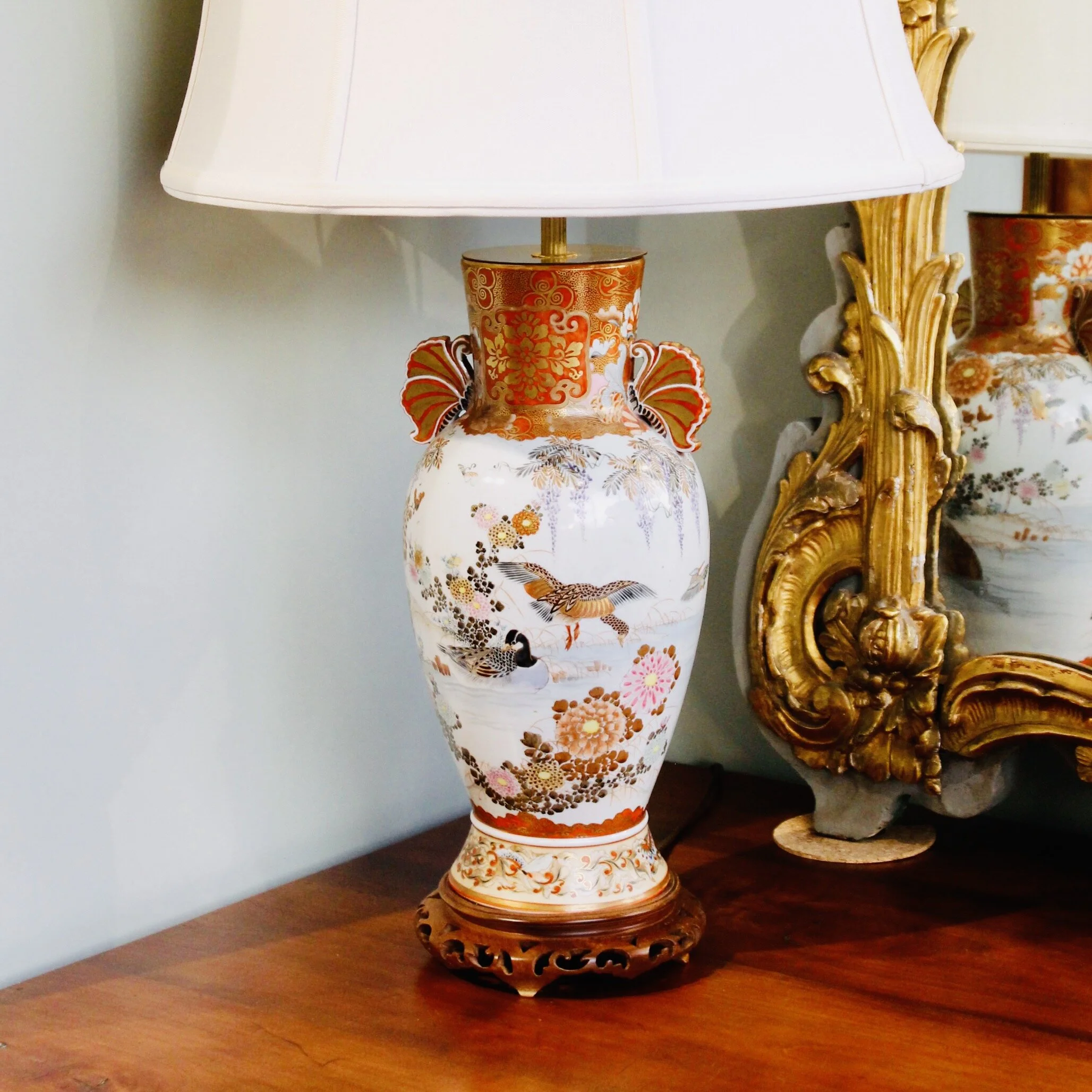 Japanese Satsuma Ware Porcelain Vase Lamp