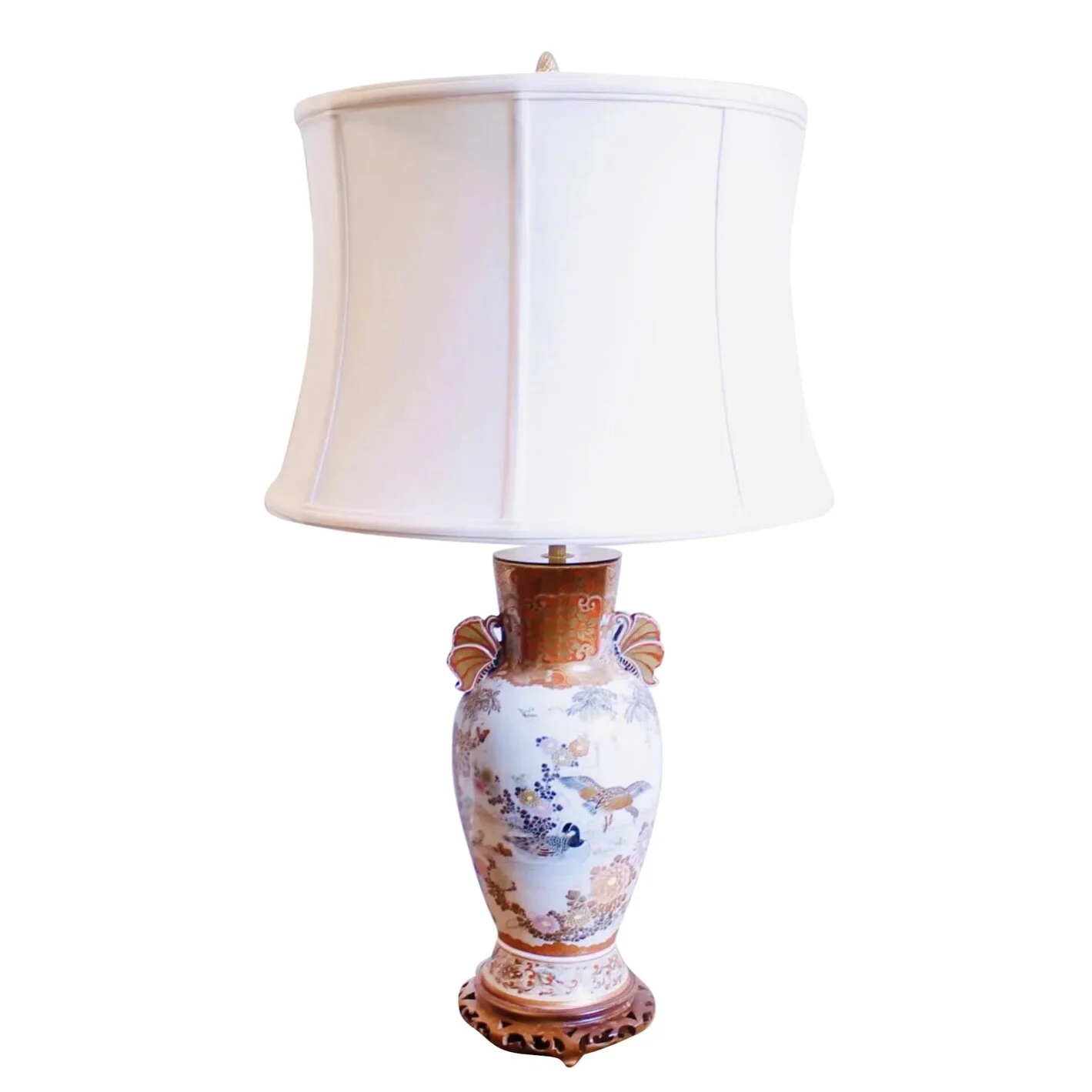 Japanese Satsuma Ware Porcelain Vase Lamp