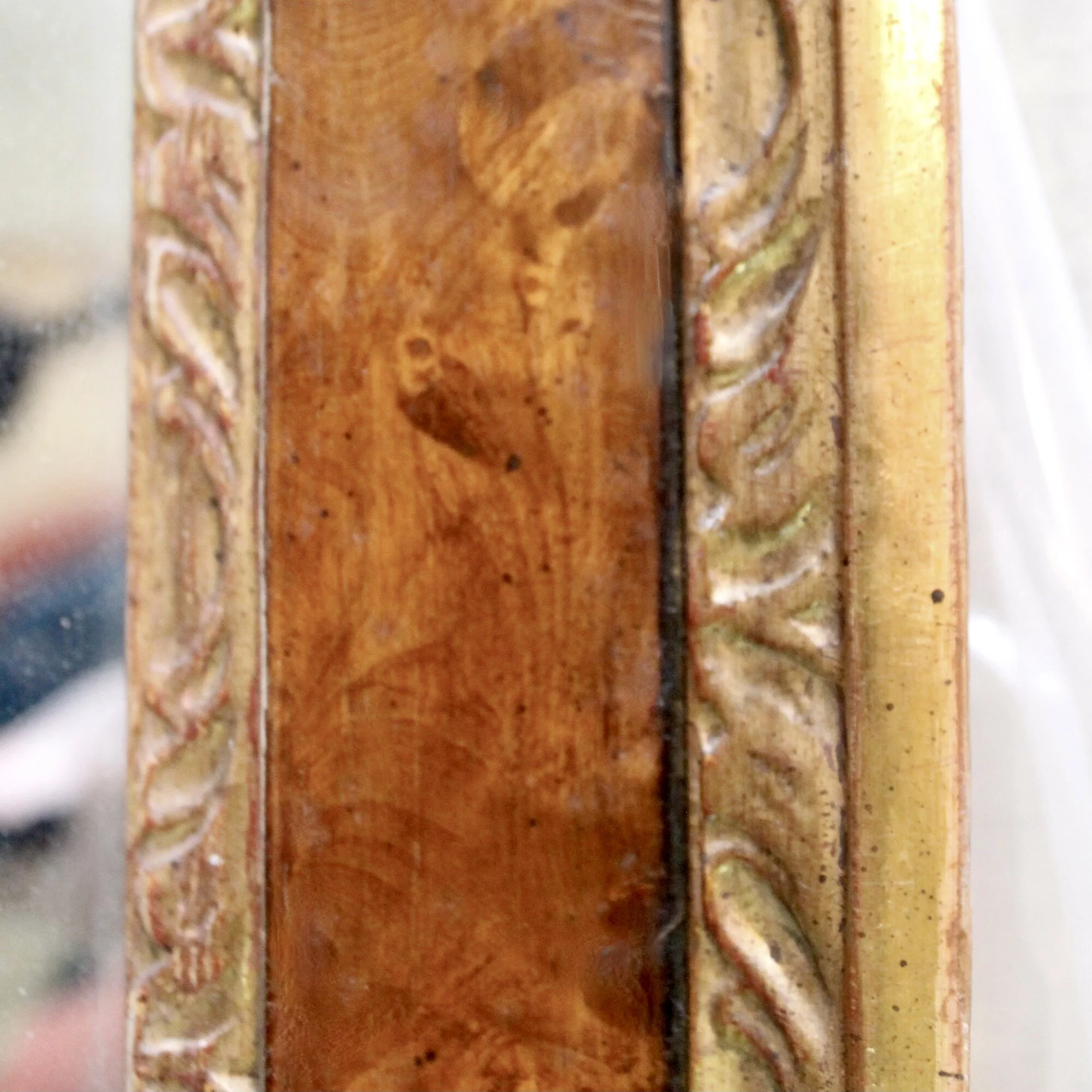 George II Style Burl Walnut and Parcel Gilt Mirror (Overmantel Mirror)