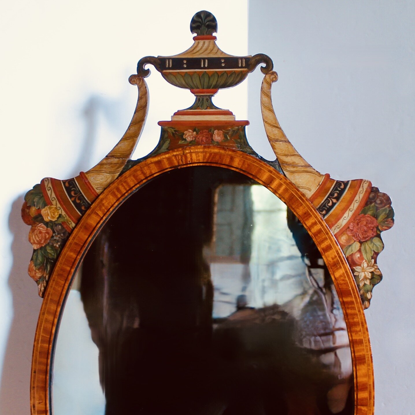 Sheraton Style Satinwood Dressing Mirror