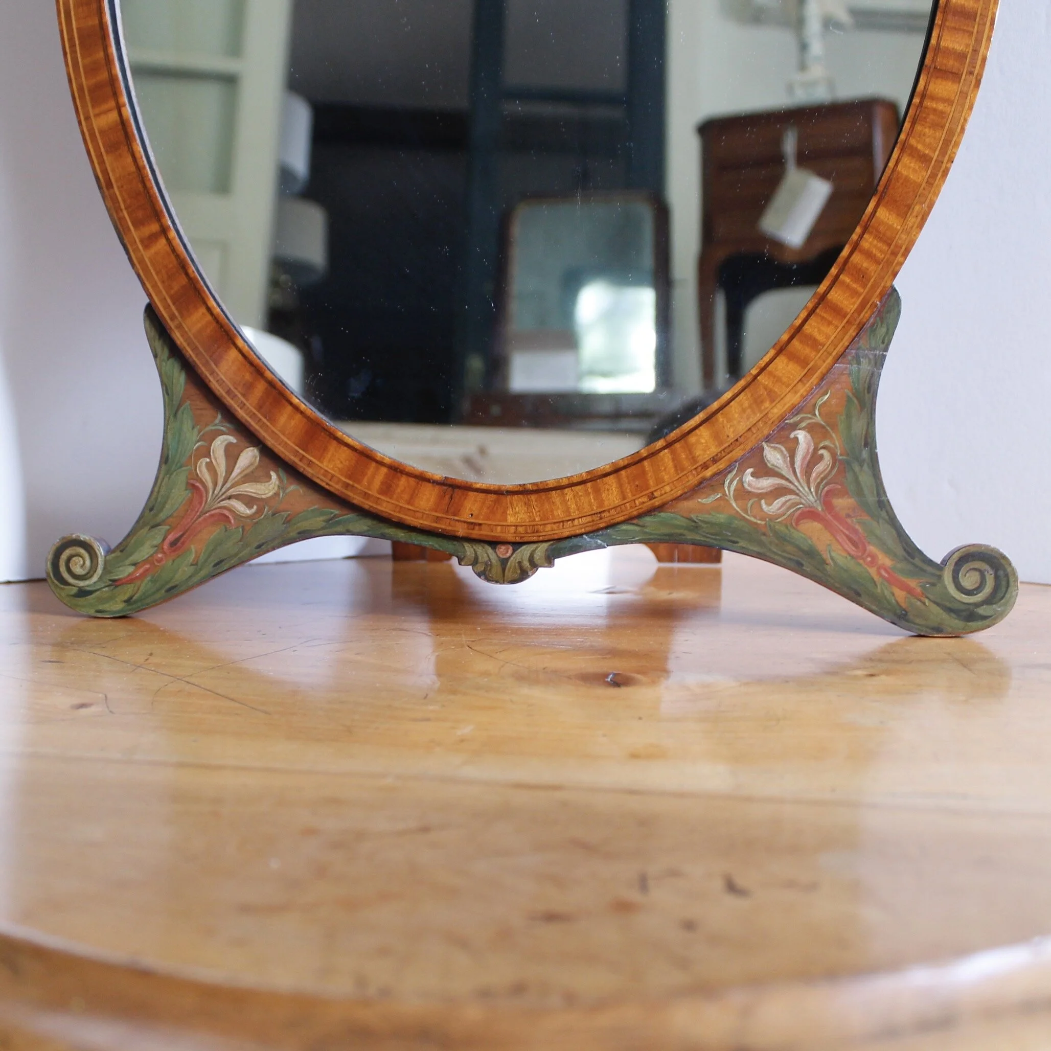 Sheraton Style Satinwood Dressing Mirror
