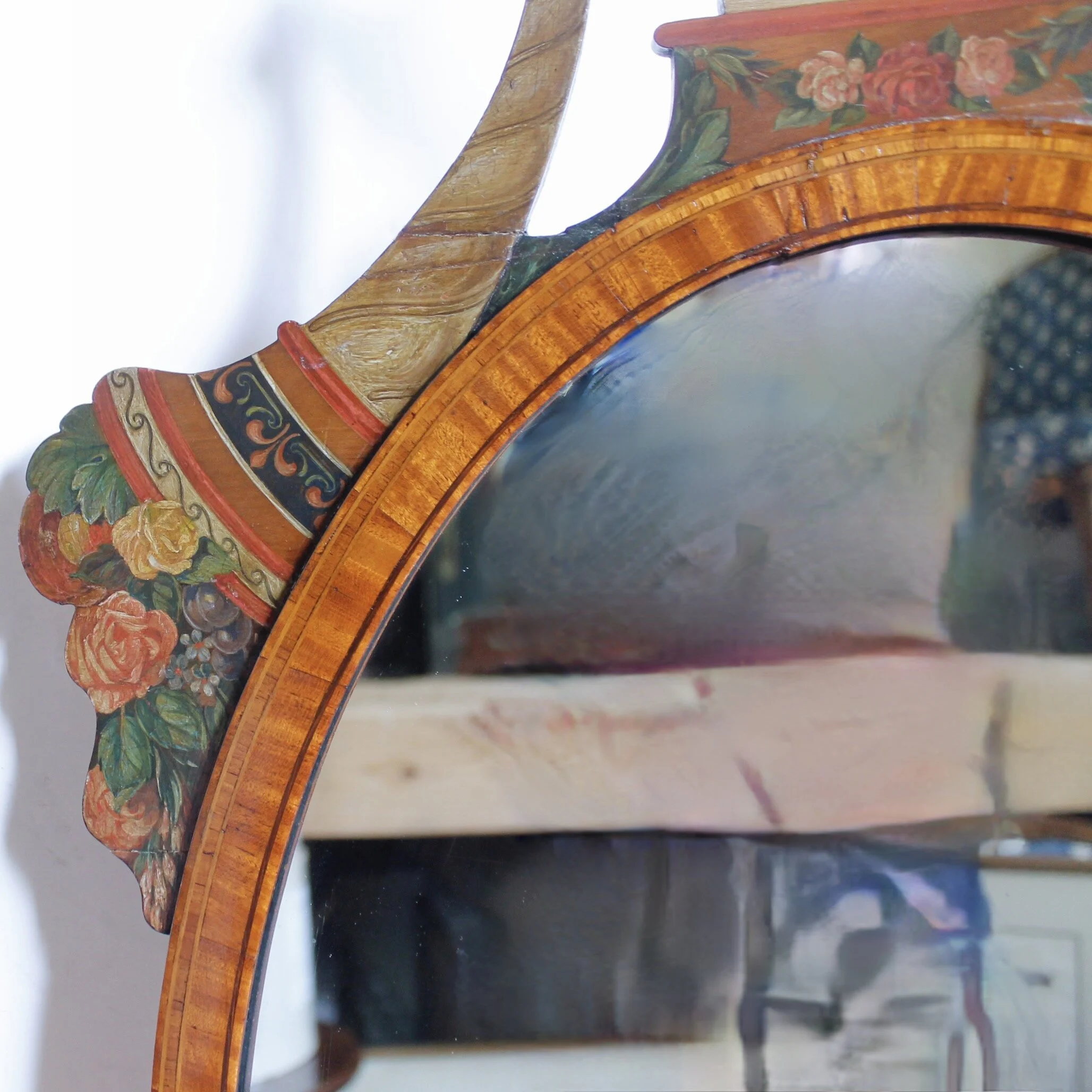 Sheraton Style Satinwood Dressing Mirror