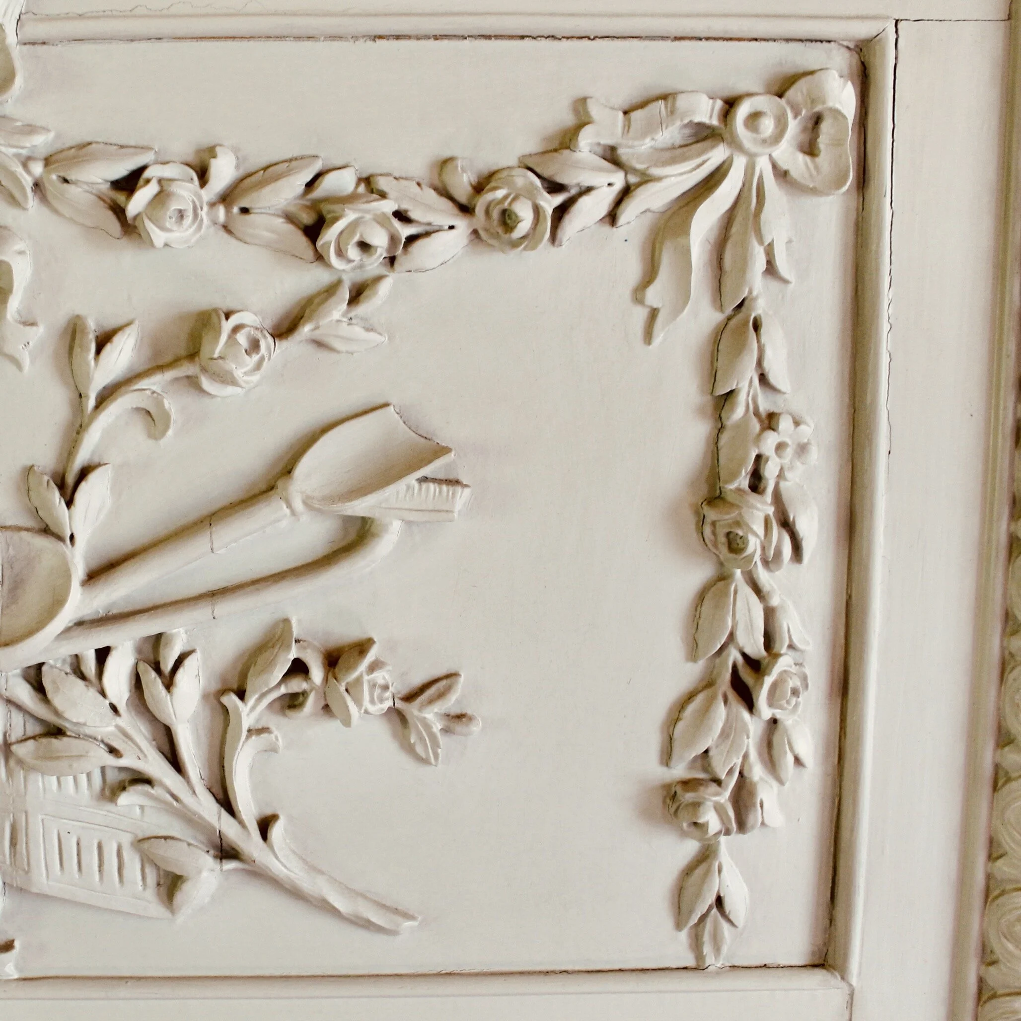 Grey Painted Louis XVI Style French Trumeau Mirror