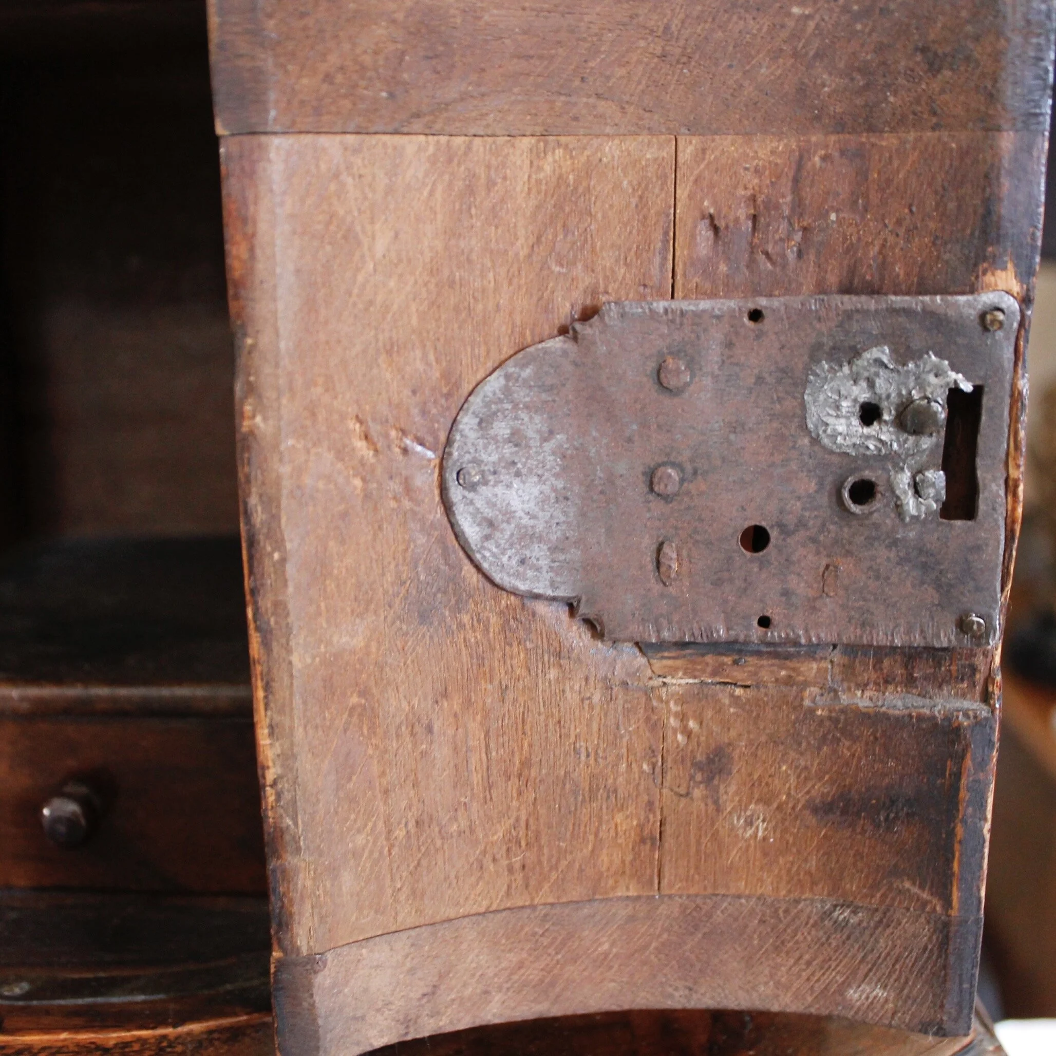 Antique Miniature German Baroque Marquetry Chest on Chest