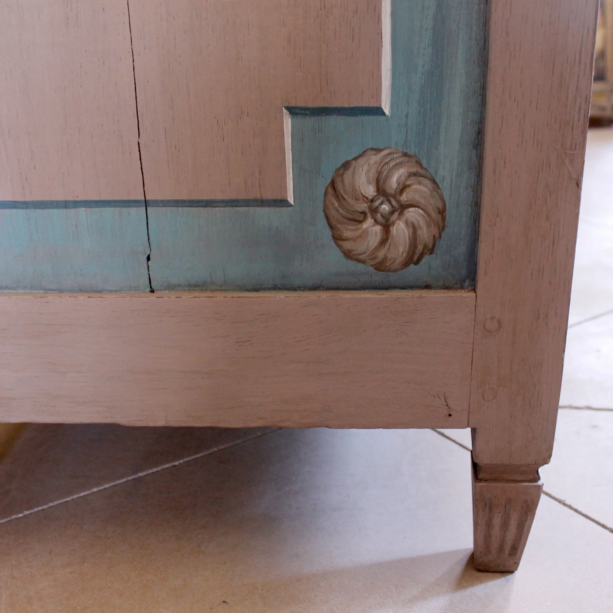 Fine North Italian Carved and Painted Neoclassical Period Commode