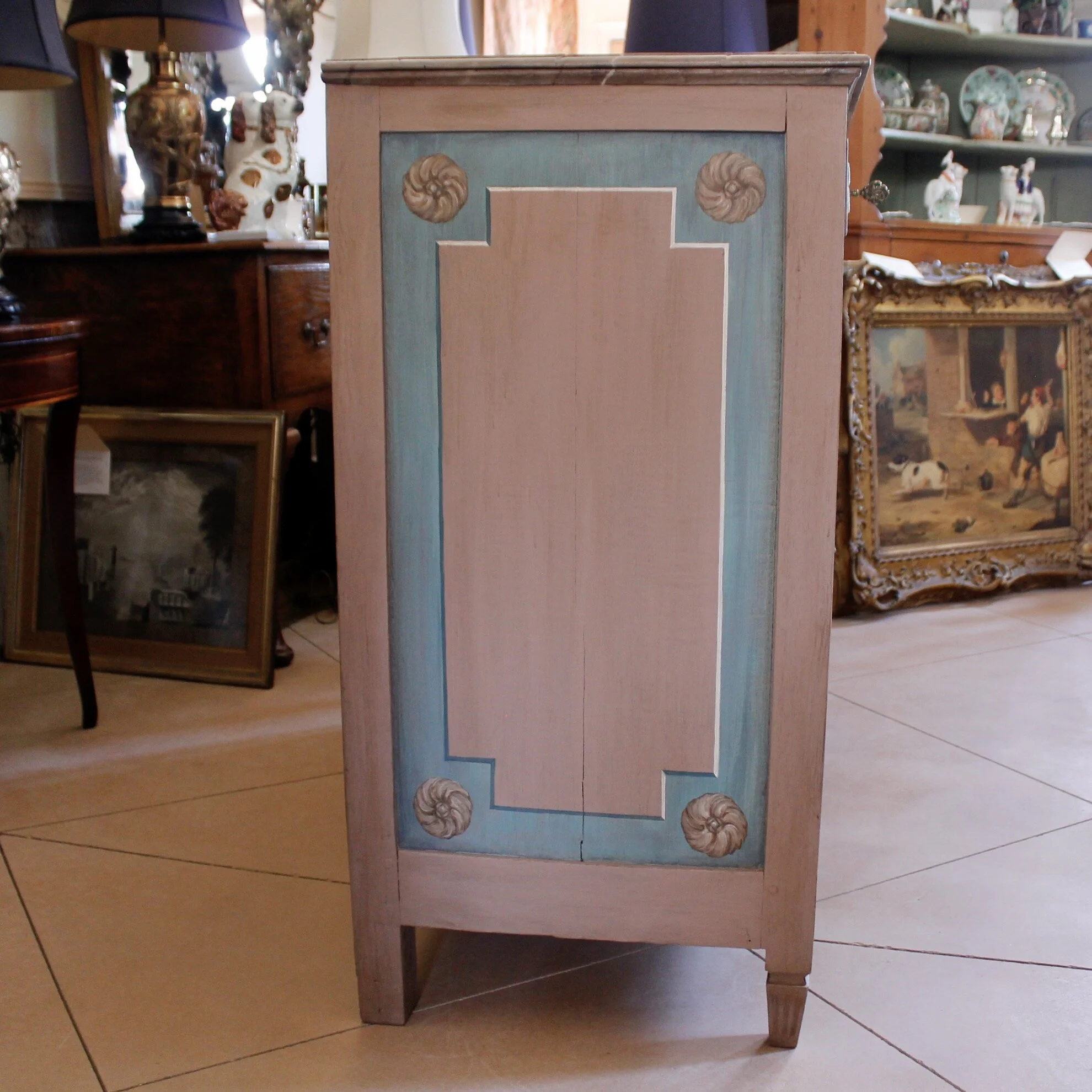 Fine North Italian Carved and Painted Neoclassical Period Commode