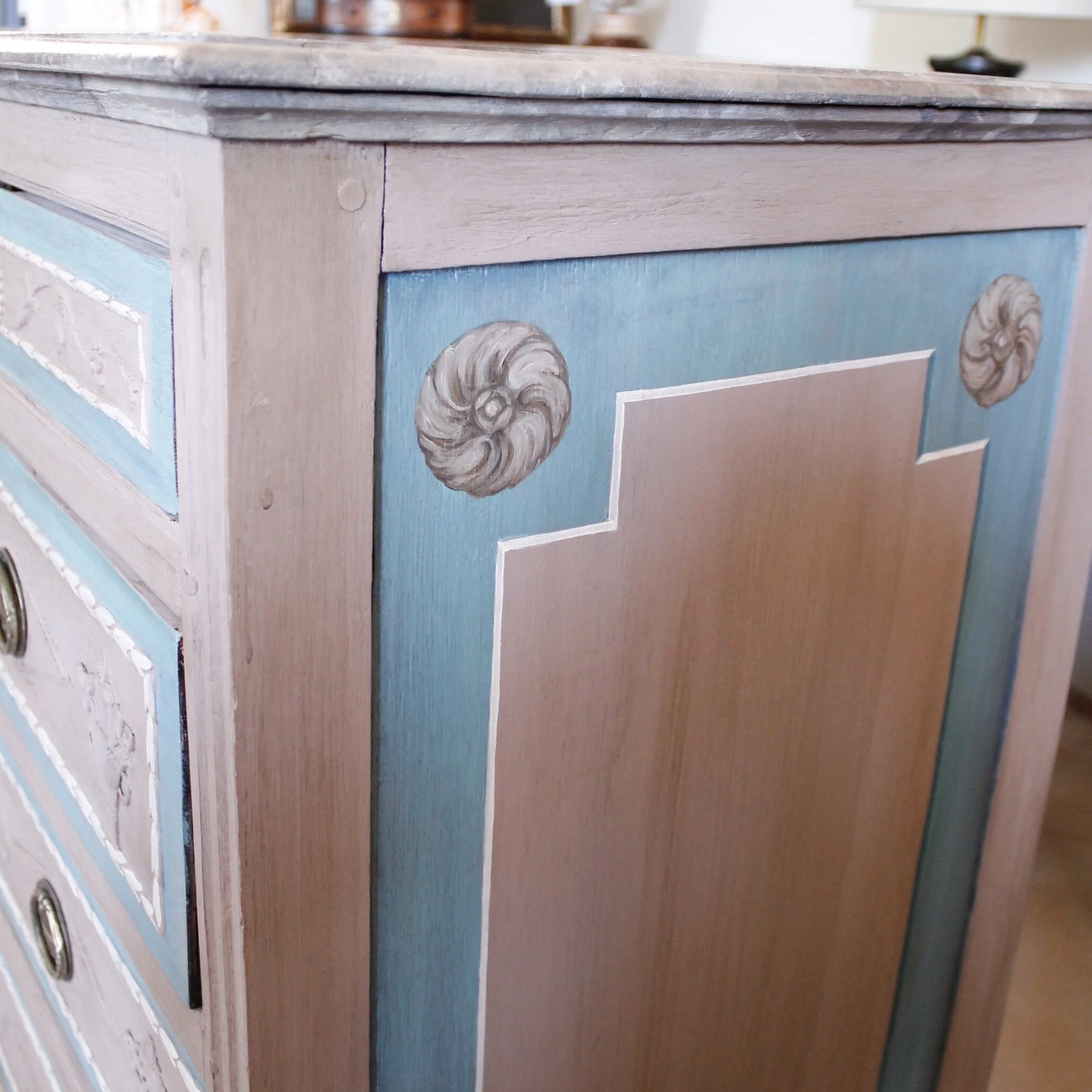 Fine North Italian Carved and Painted Neoclassical Period Commode