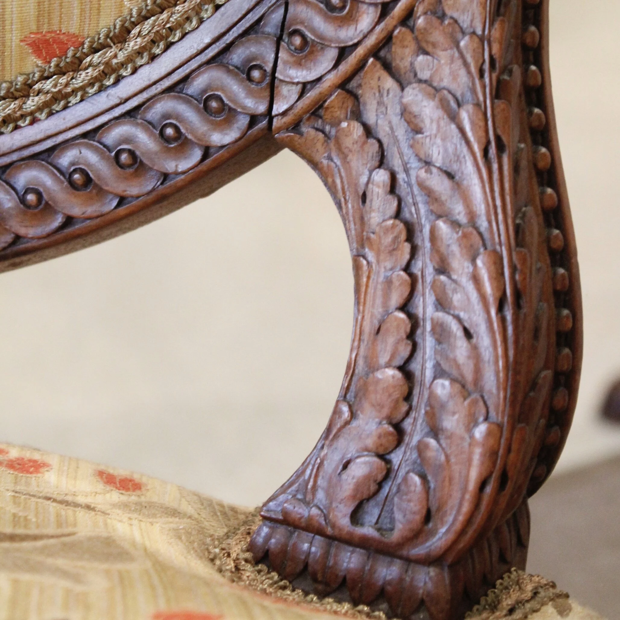 Pair of Finely Carved Louis XVI Style Armchairs, 19th Century