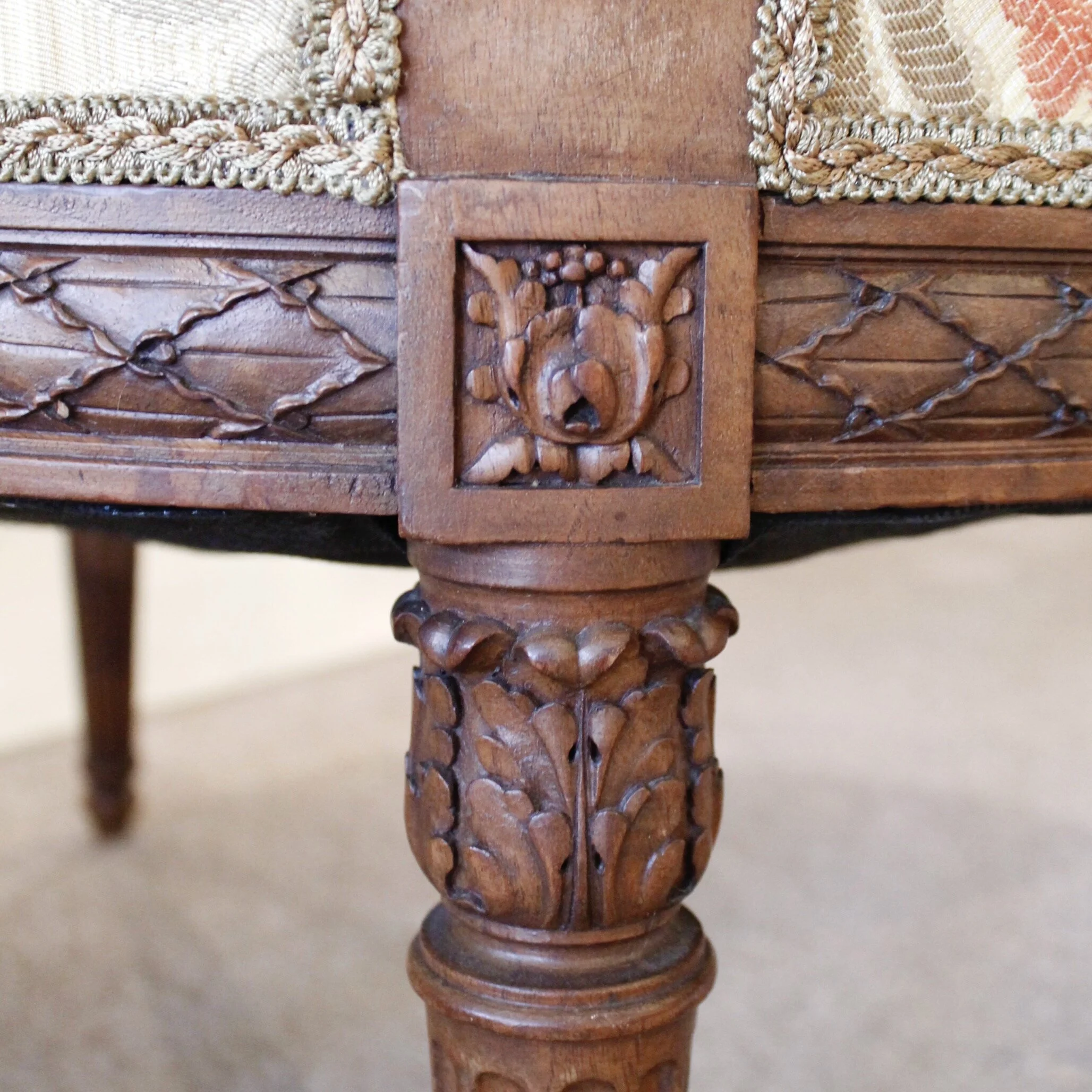 Pair of Finely Carved Louis XVI Style Armchairs, 19th Century