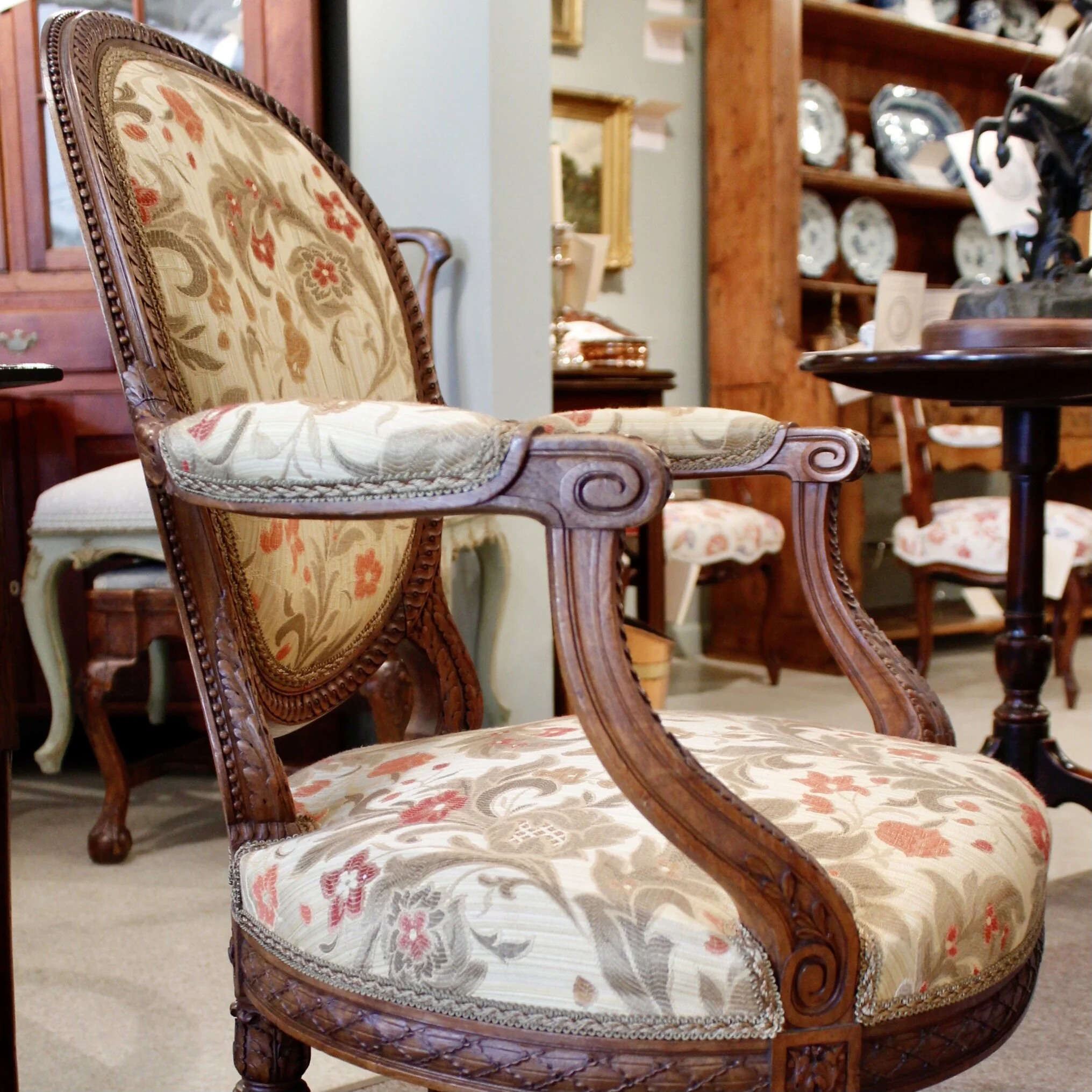 Pair of Finely Carved Louis XVI Style Armchairs, 19th Century