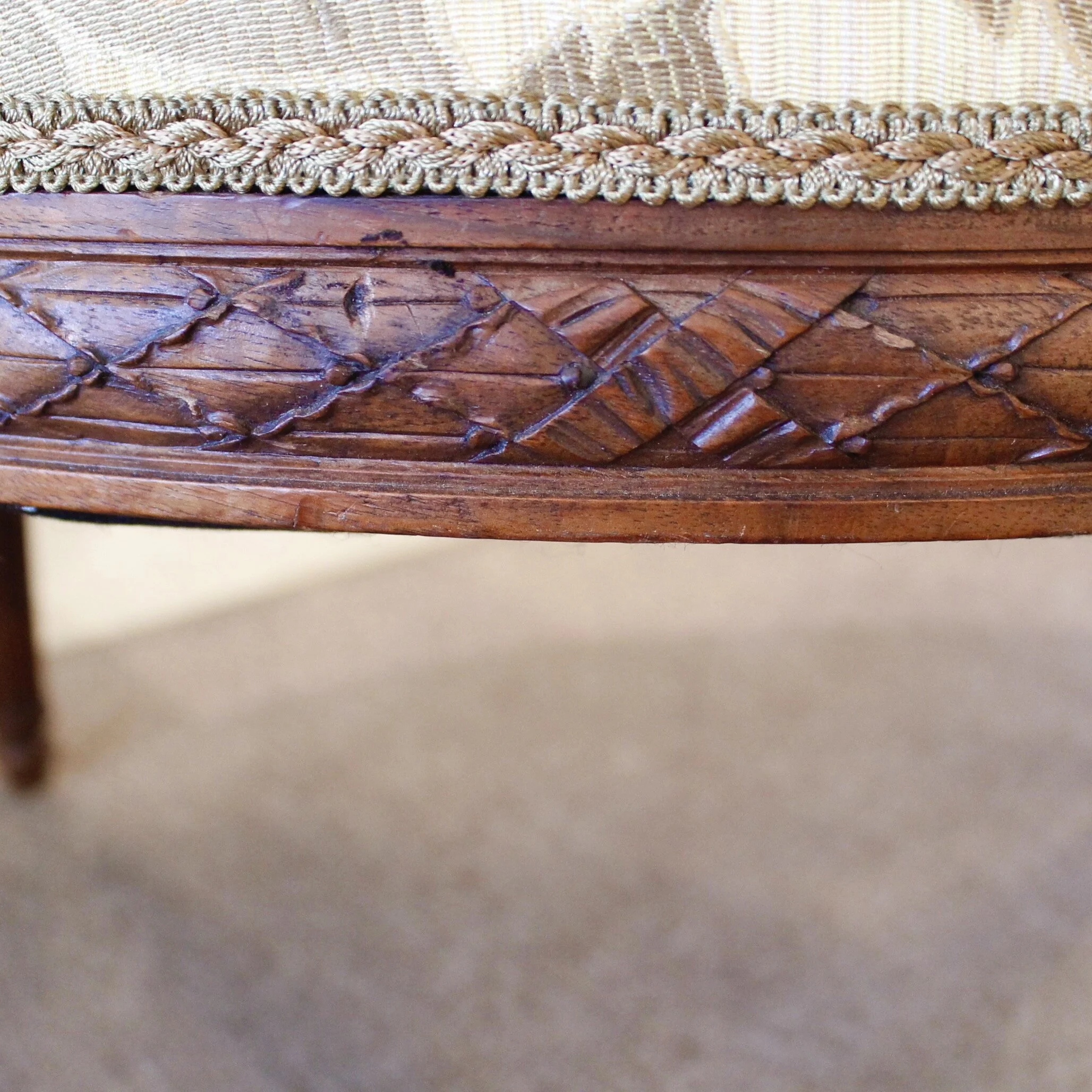 Pair of Finely Carved Louis XVI Style Armchairs, 19th Century