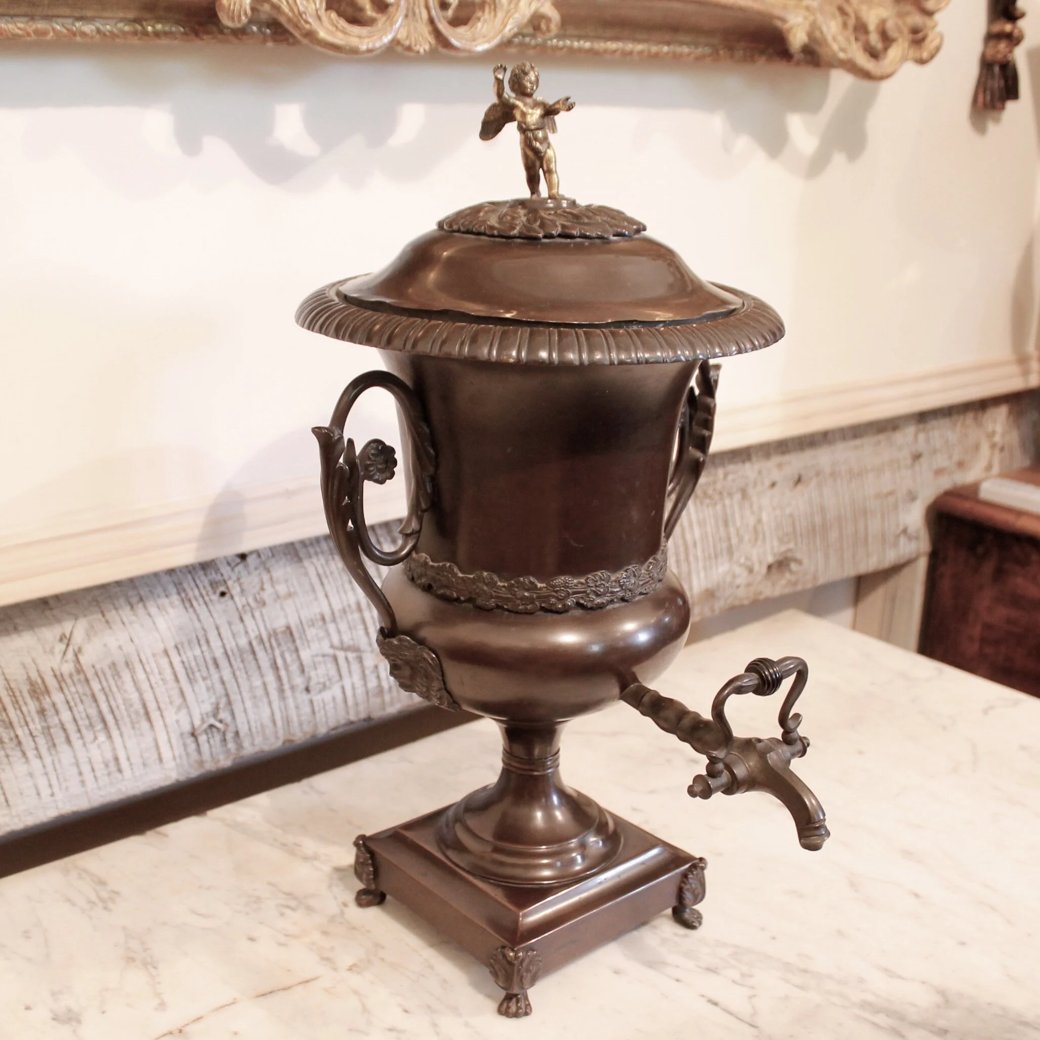 English Antique Regency Period Copper Hot Water Urn (Samovar)