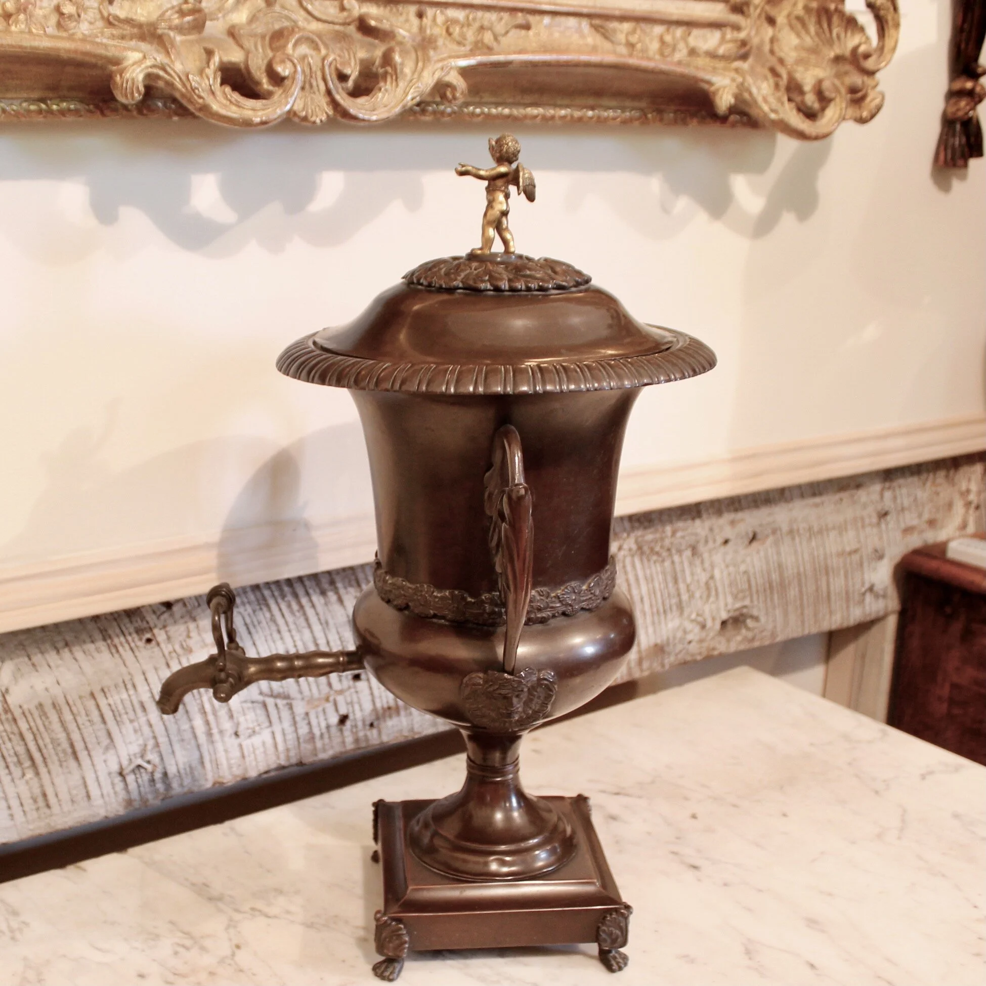 English Antique Regency Period Copper Hot Water Urn (Samovar)