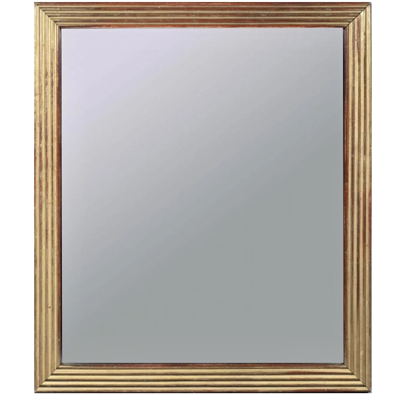 French Giltwood Mirror with Reeded Face, 19th Century
