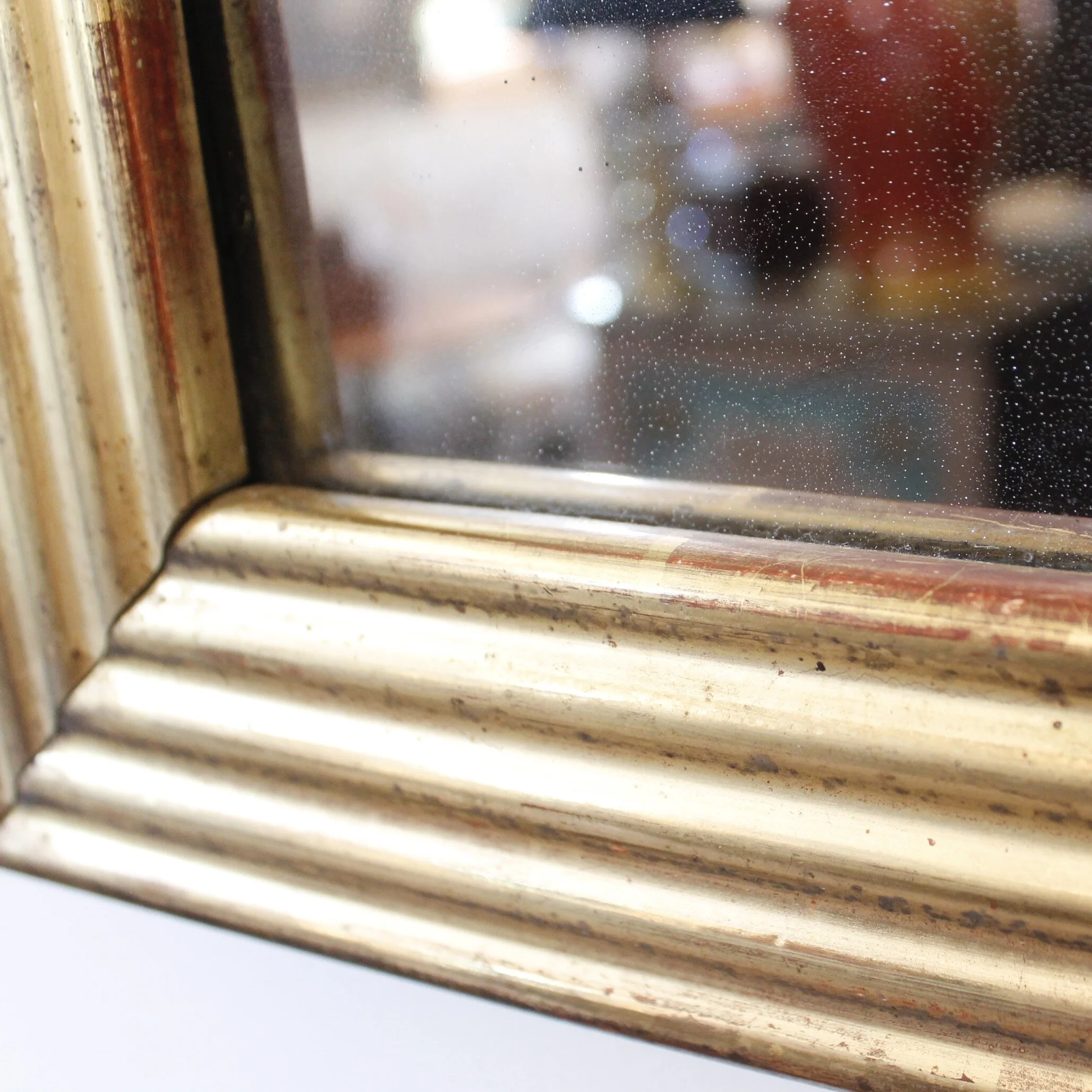 French Giltwood Mirror with Reeded Face, 19th Century