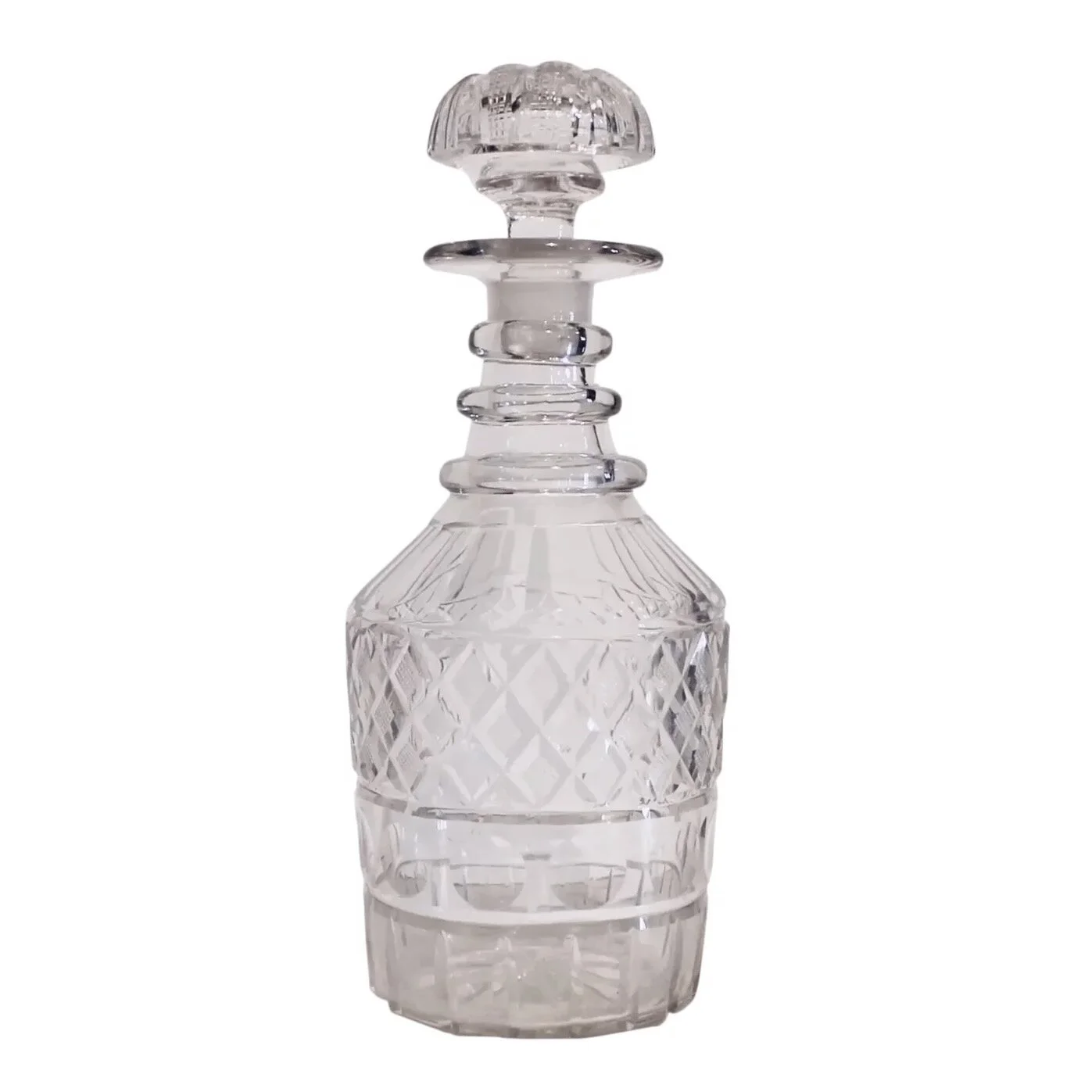 Anglo-Irish Cut Glass Decanter, Early 19th Century