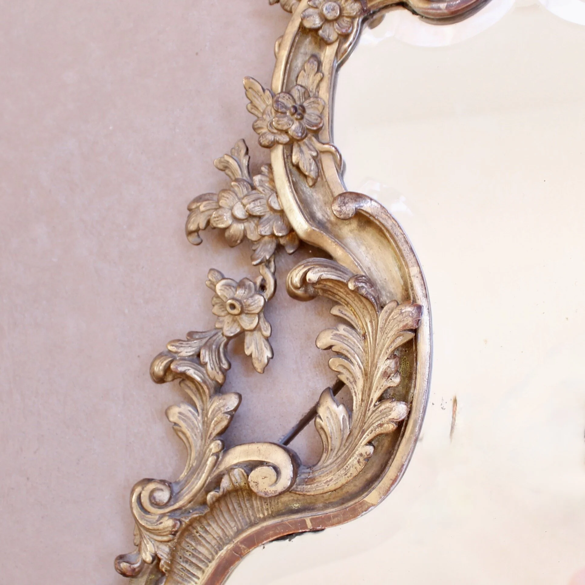 Small French Rococo Giltwood Mirror, 19th Century