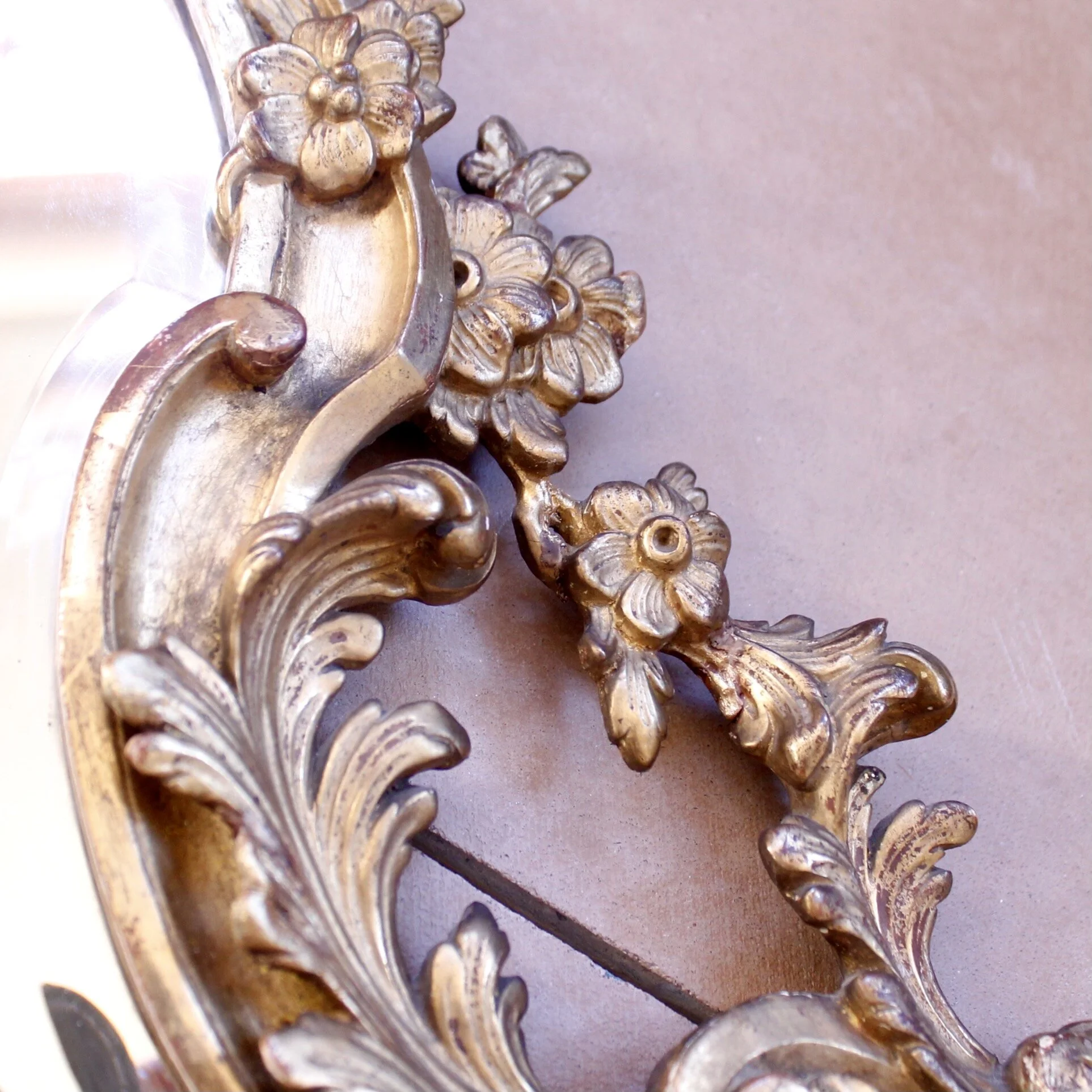 Small French Rococo Giltwood Mirror, 19th Century