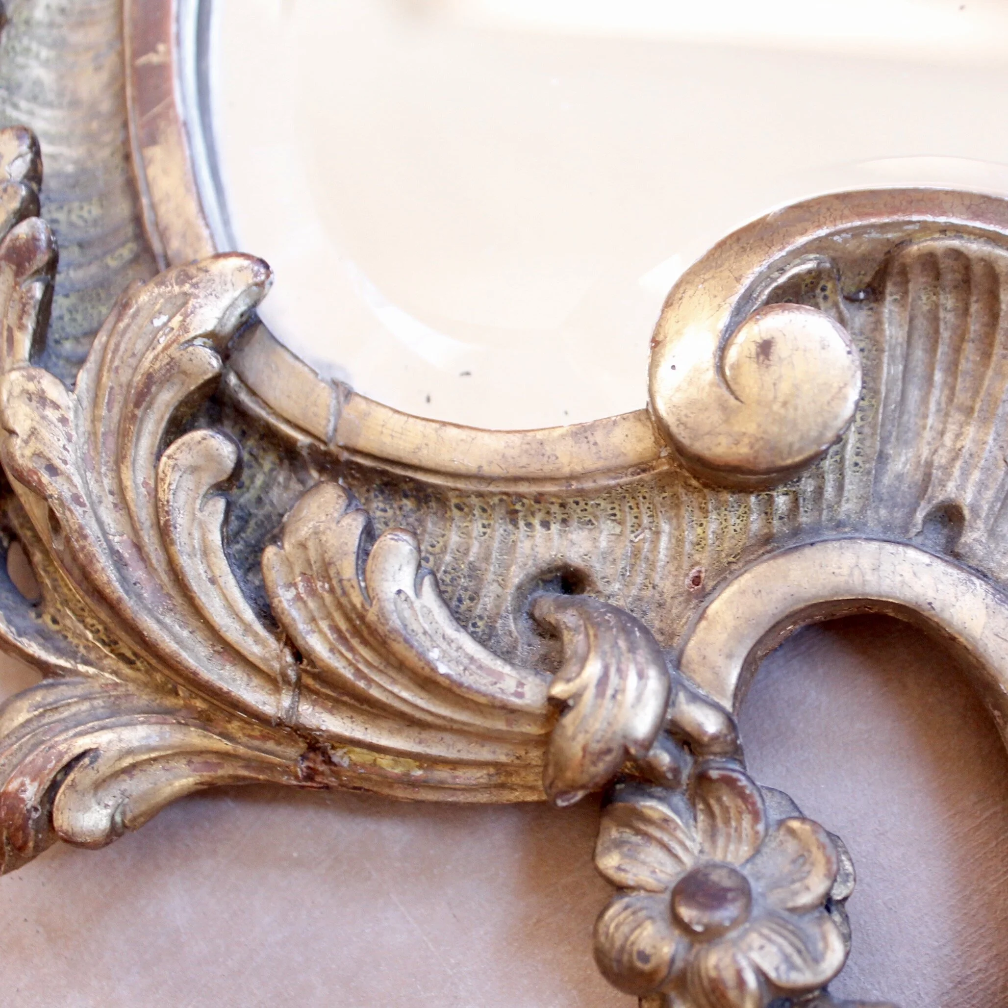 Small French Rococo Giltwood Mirror, 19th Century