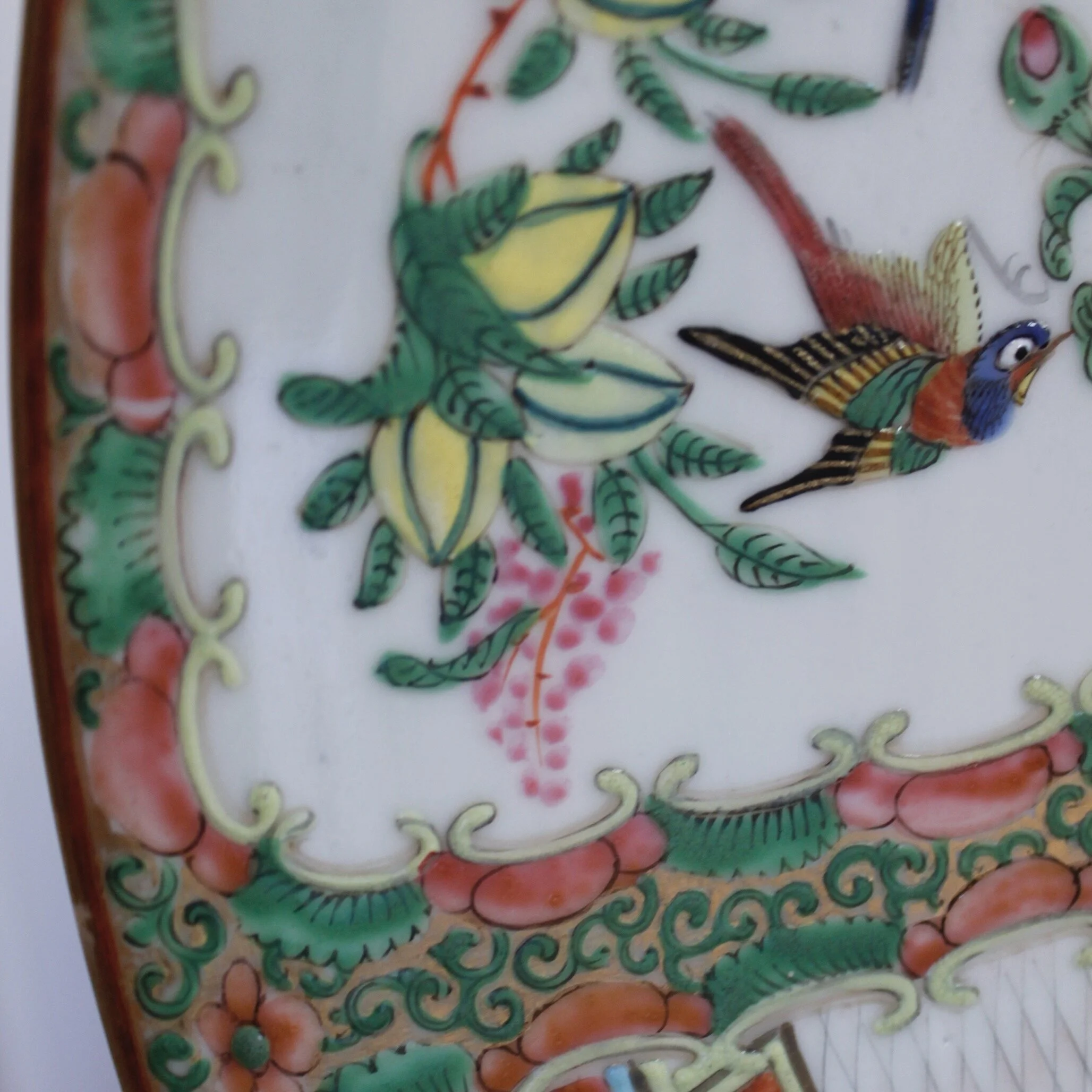 Large Rose Medallion Porcelain Charger, 19th Century