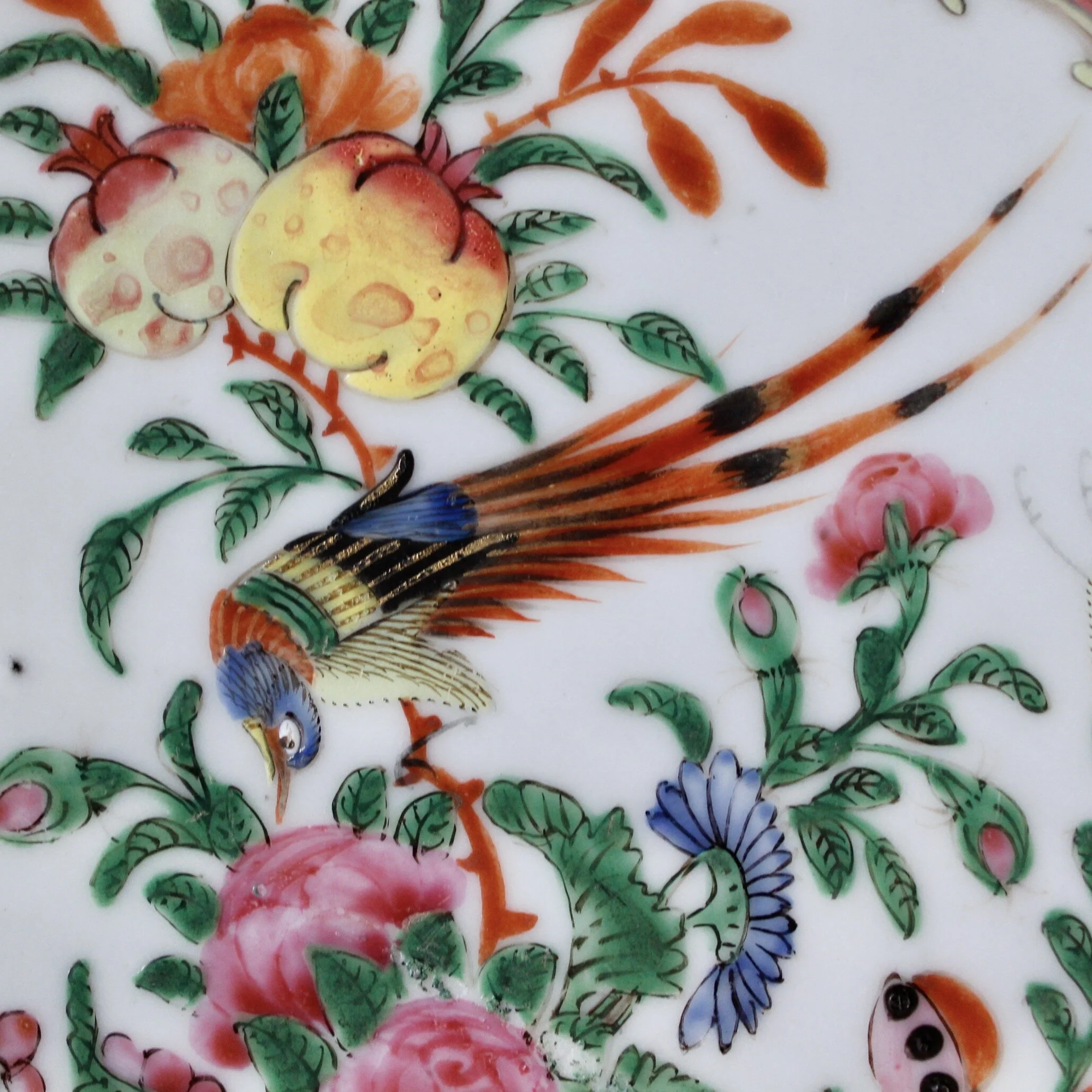 Large Rose Medallion Porcelain Charger, 19th Century