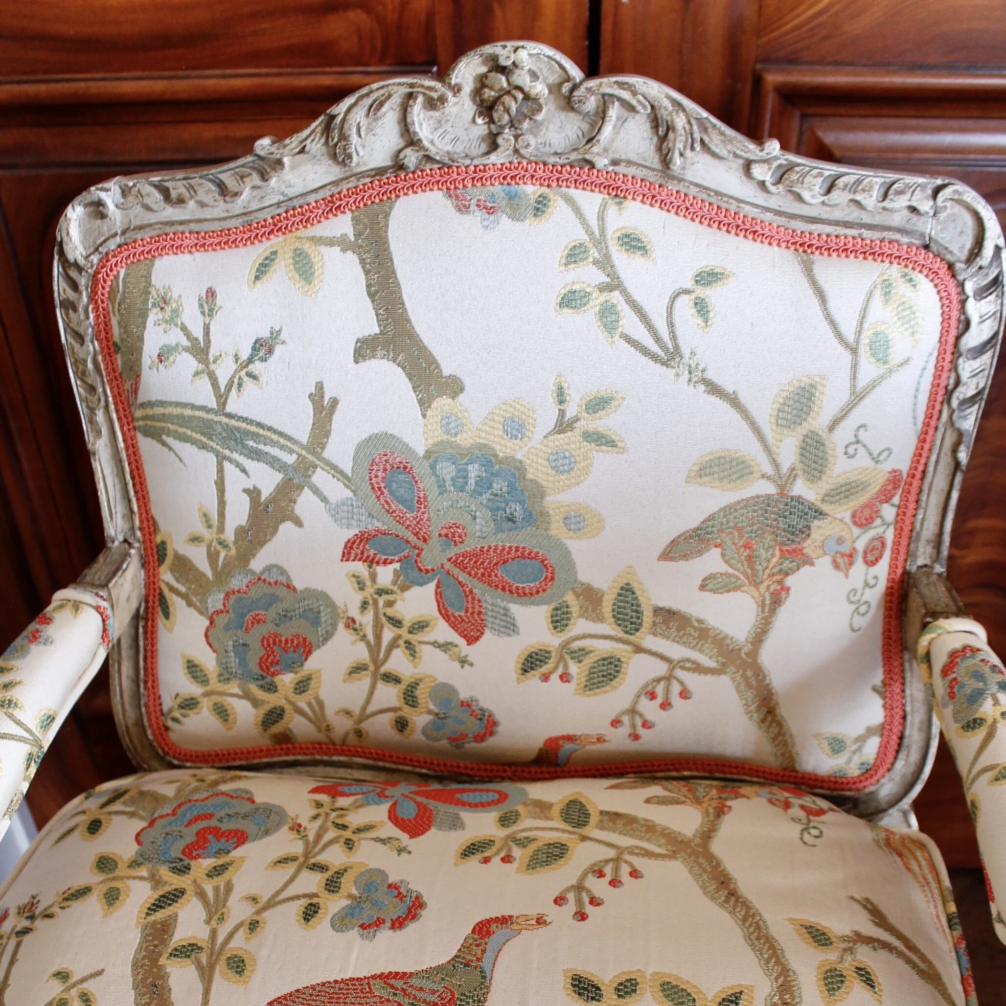 Italian Painted and Silver Gilt Rococo Armchair, 18th Century