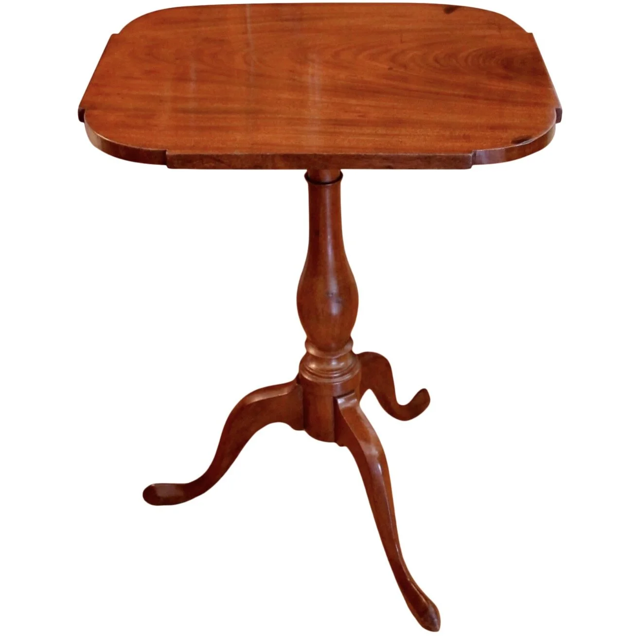 American Federal Mahogany Tilt Top Candlestand Table, New England
