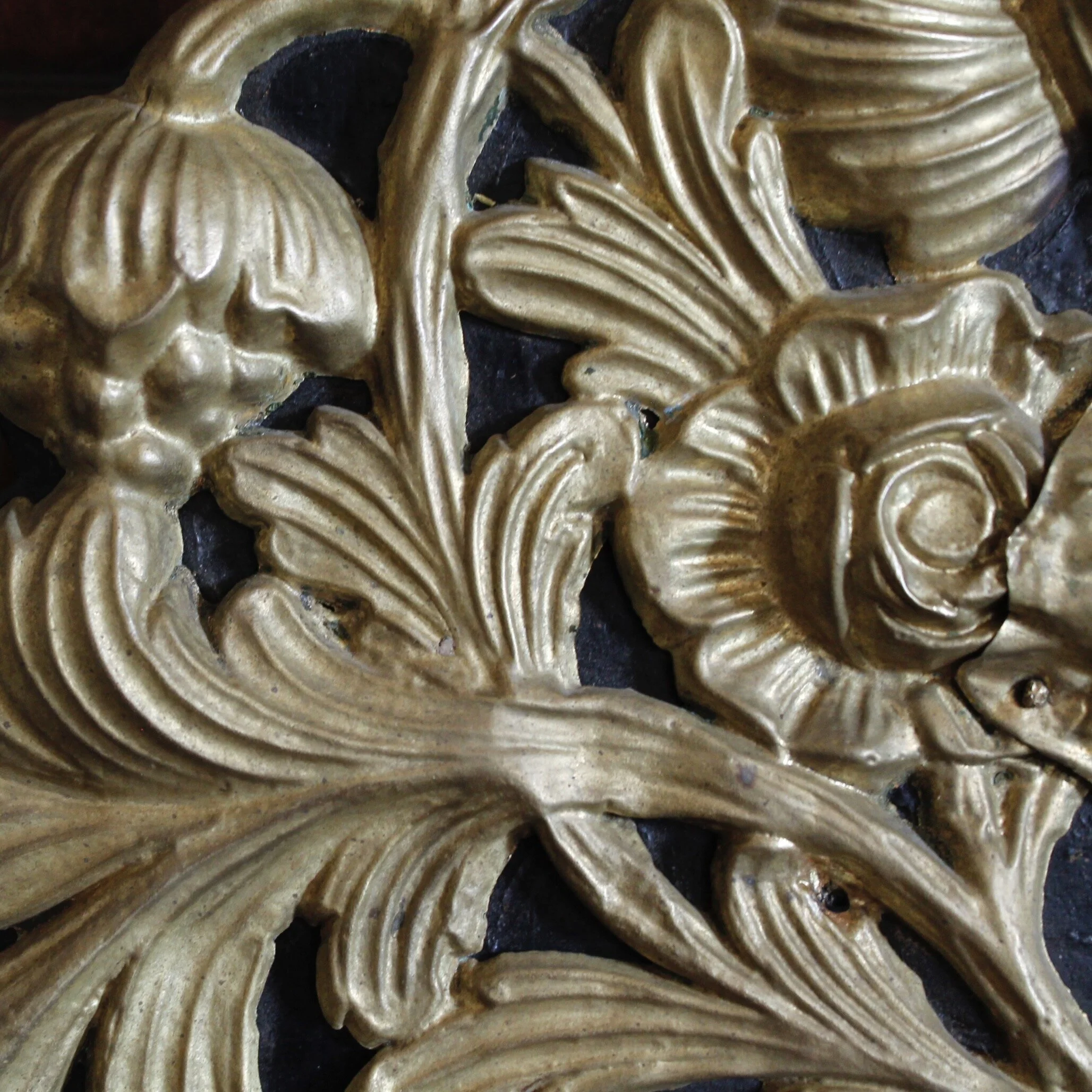 Dutch Baroque Style Cushion Mirror With Gilt Brass Repoussé Mounts