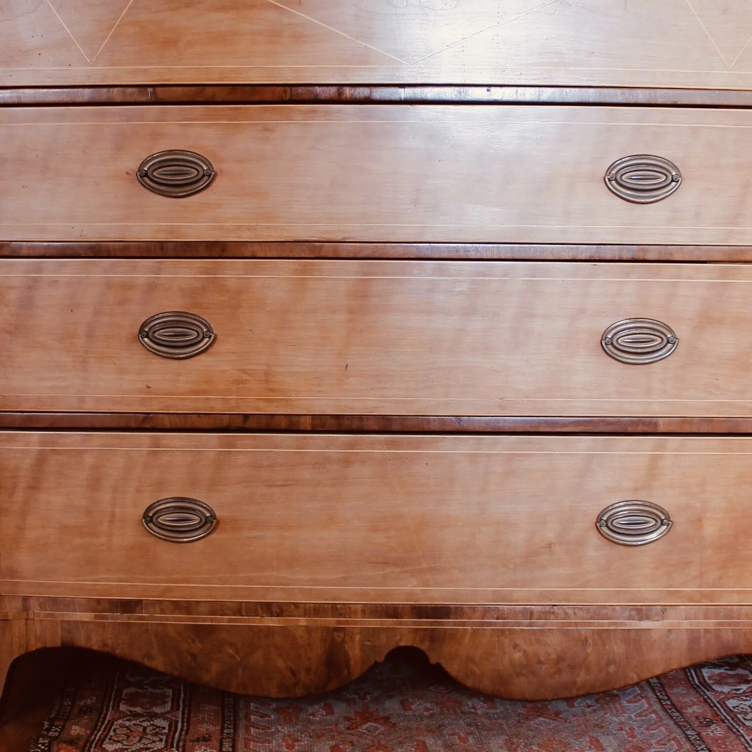 American Mid-Atlantic Diamond Inlaid Federal Chest of Drawers