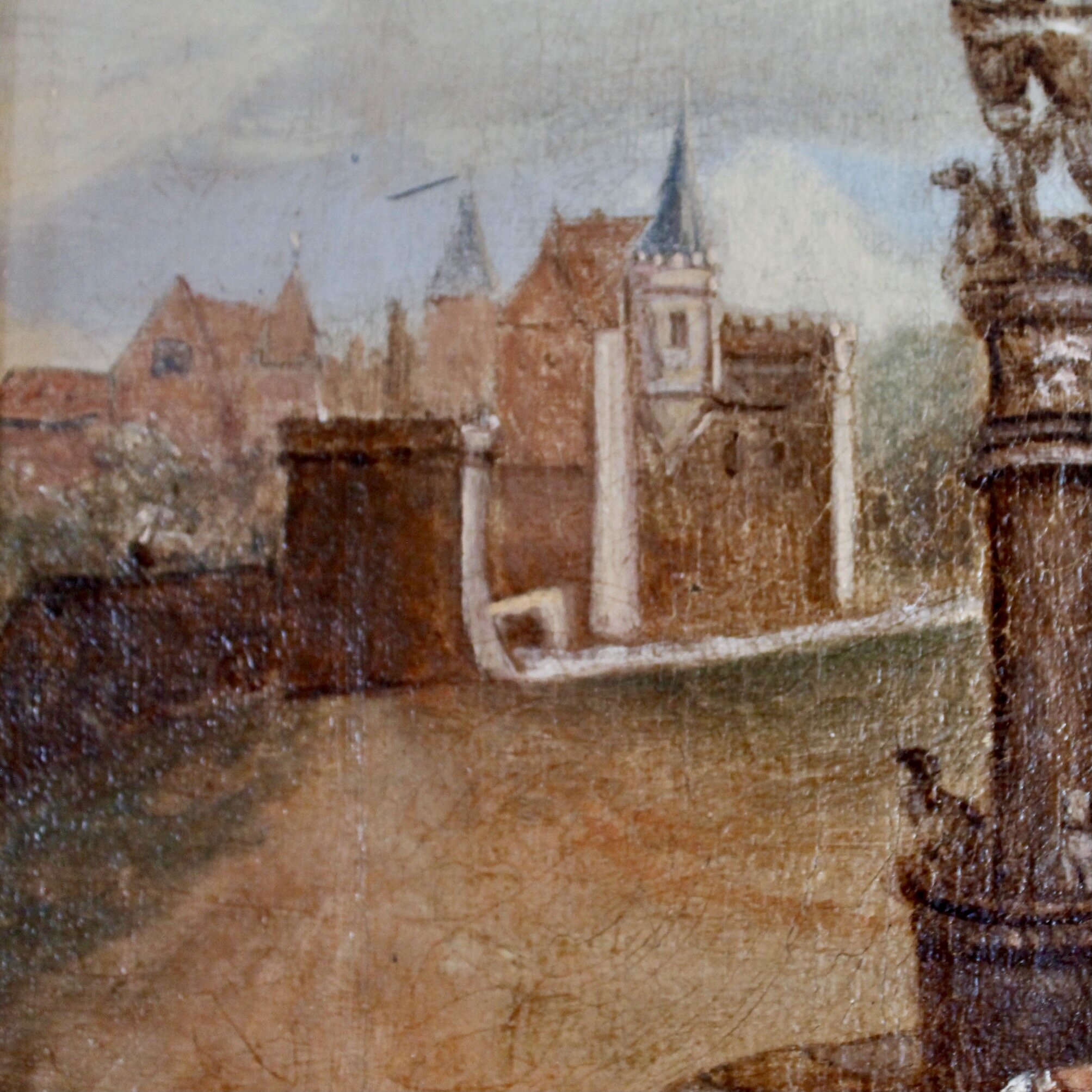 “Village Festival,” Continental Oil on Canvas, 19th Century